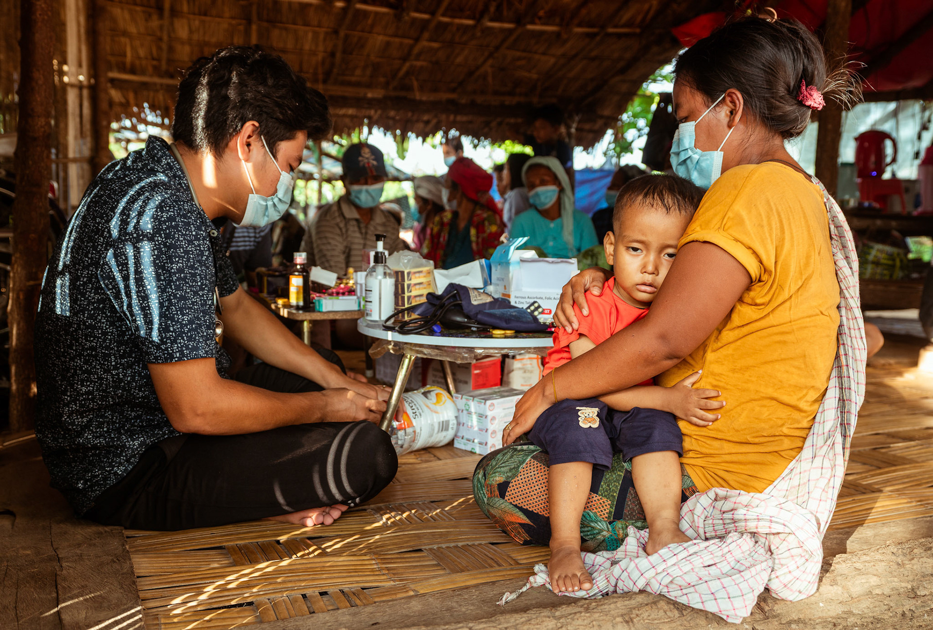 Medical check up of refugees in Moreh, Manipur, being carried out during COVID-19 Response and Recovery Program organised by CRS.