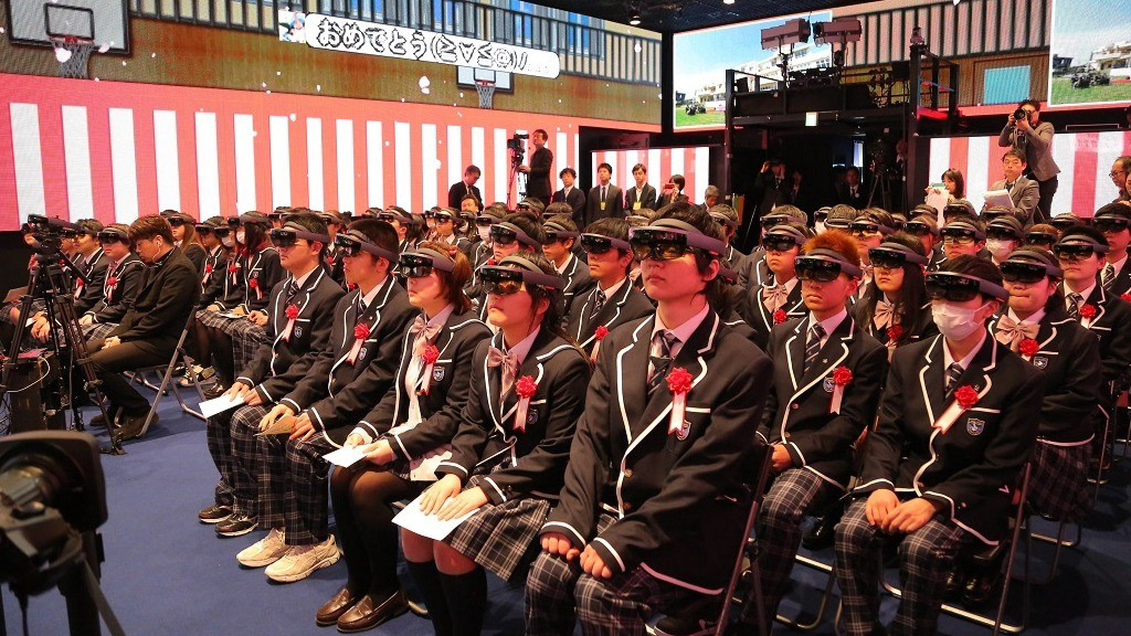 Entrance ceremony with VR goggles