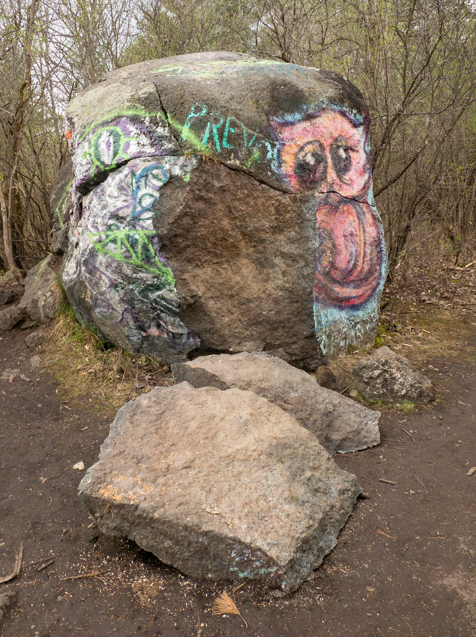 Glacial erratic after split