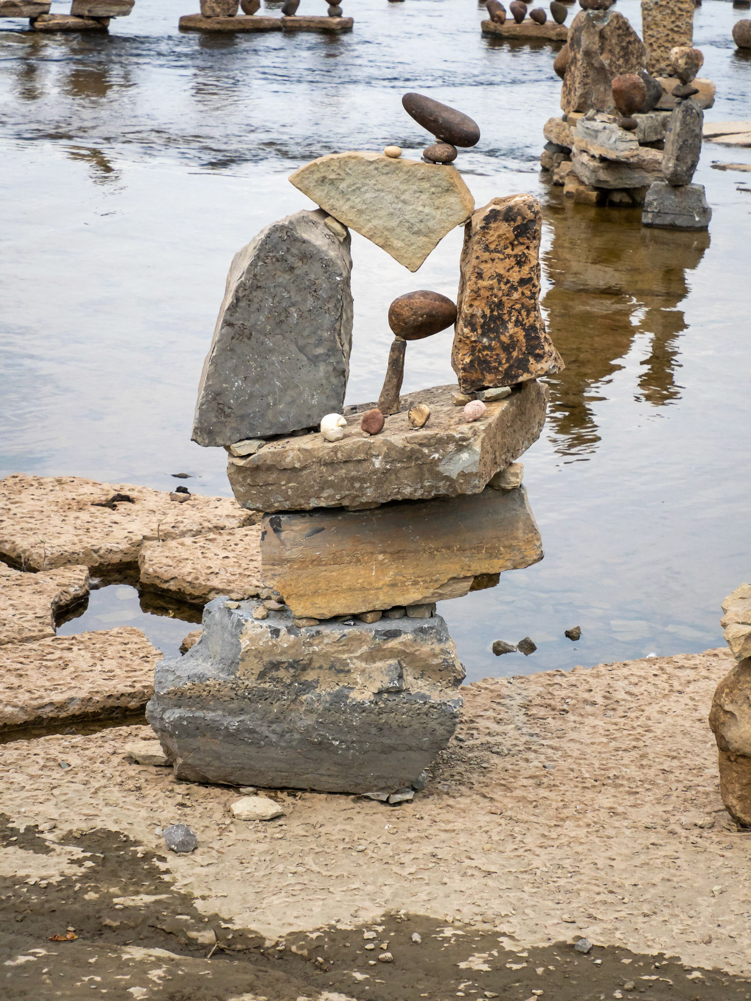 balancing rock sculptures