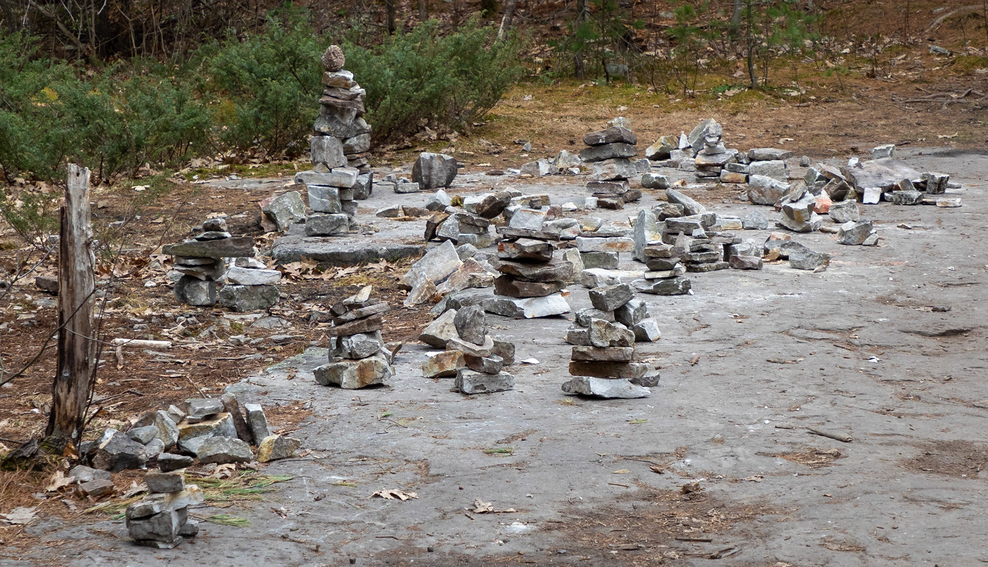 rock piles by kids