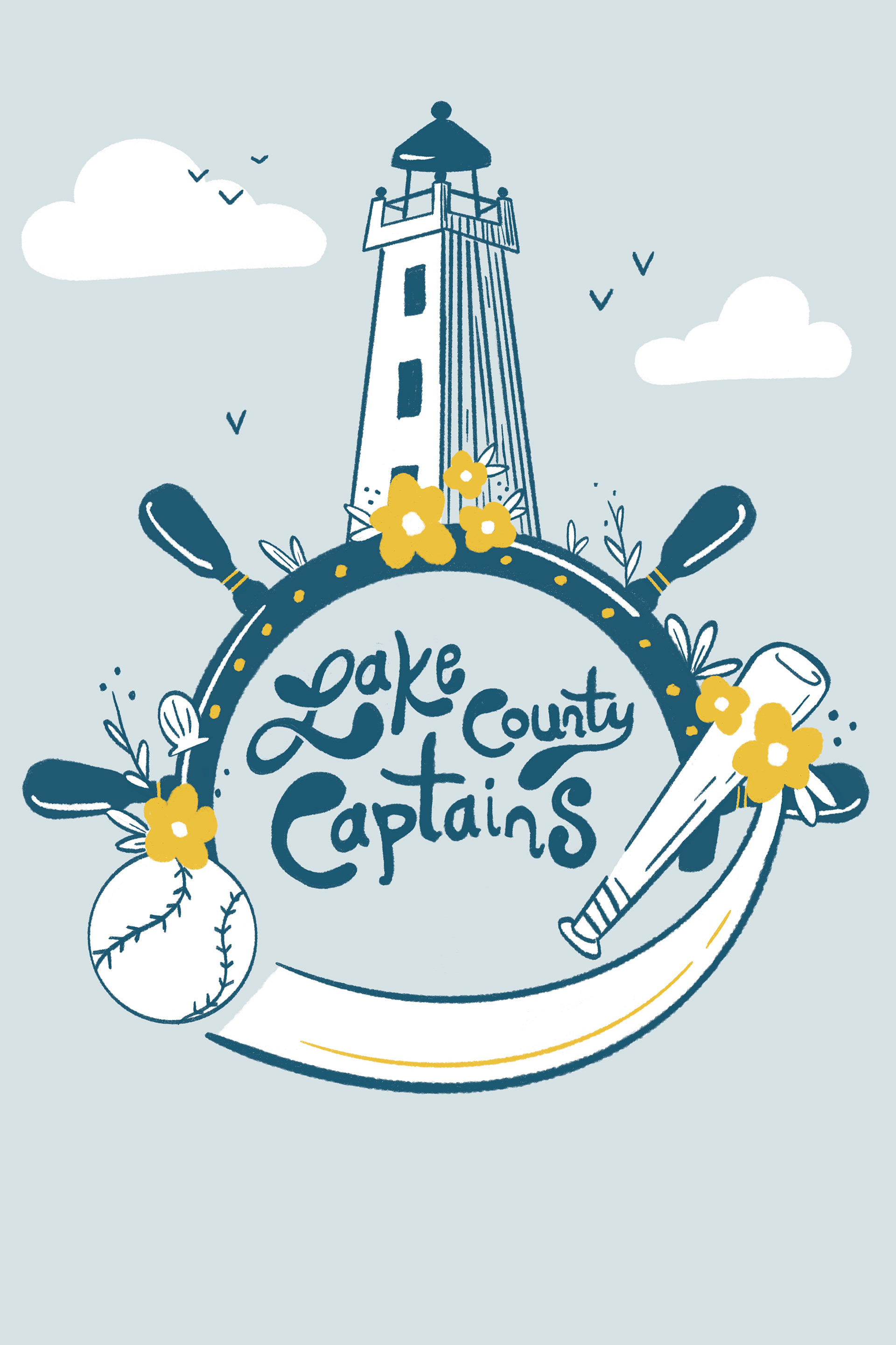 Lake County Captain Art Series 2024 T-Shirt Design 12 x 18" Digital Illustration
