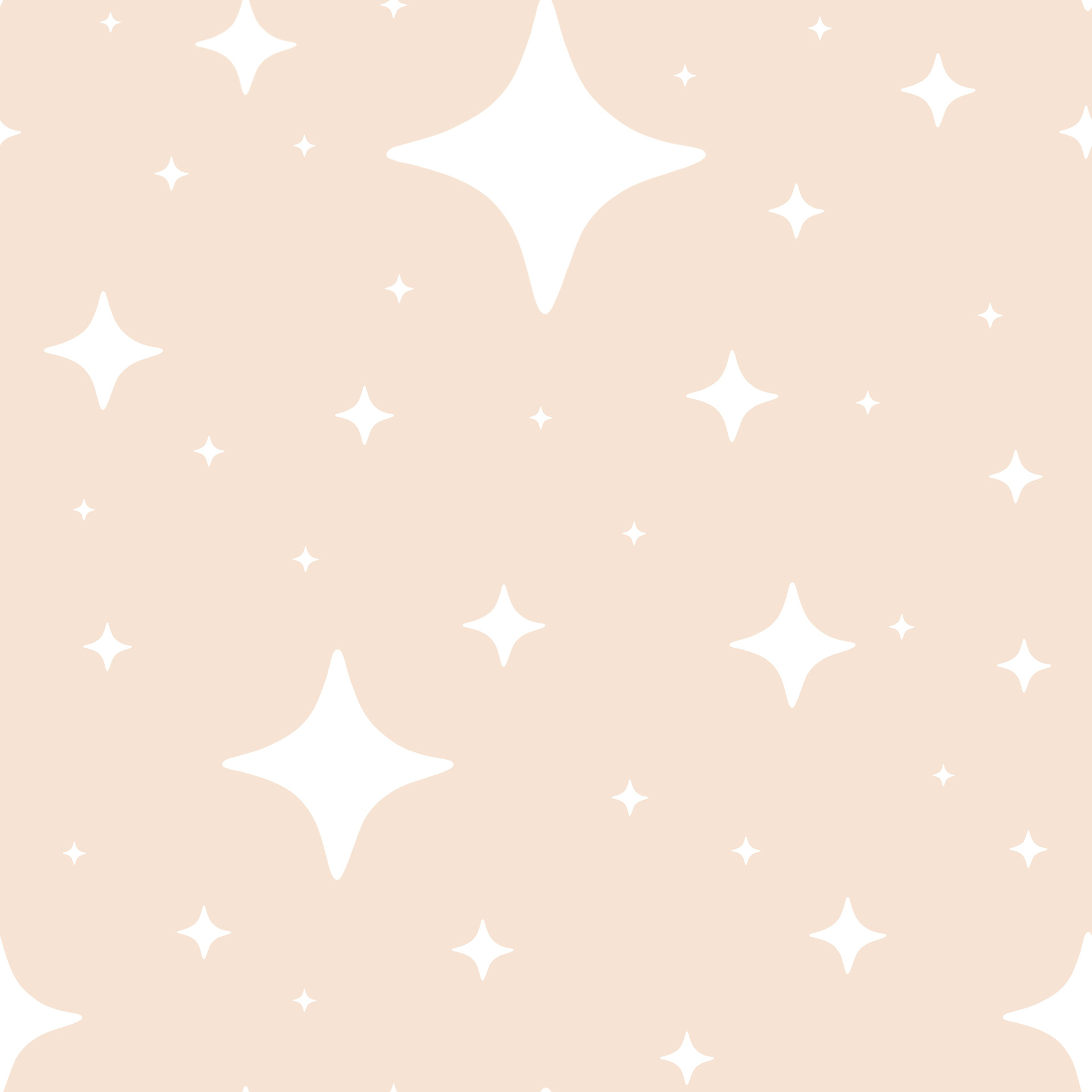 'Peach Fairy Stars' Accent Pattern Digital Illustration