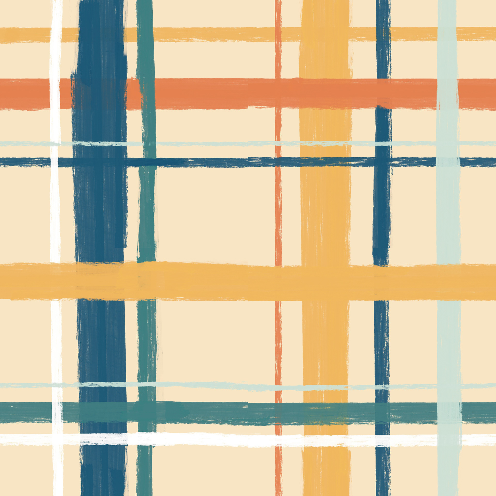 'Cowboy Plaid in yellow' Simple Pattern 12x12"  Digital Illustration