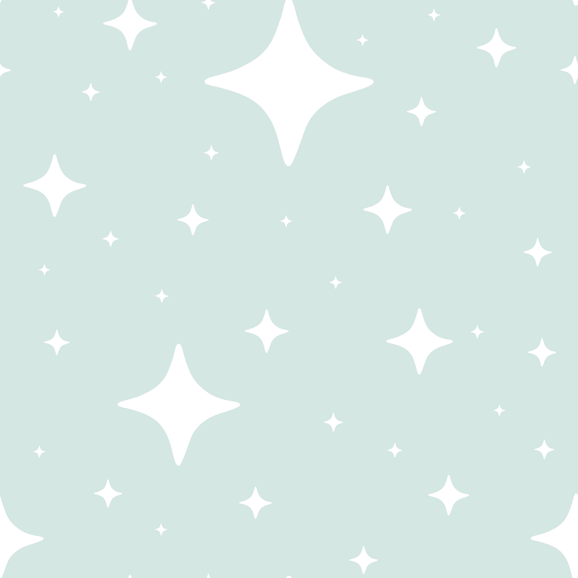 'Blue Fairy Stars' Accent Pattern Digital Illustration