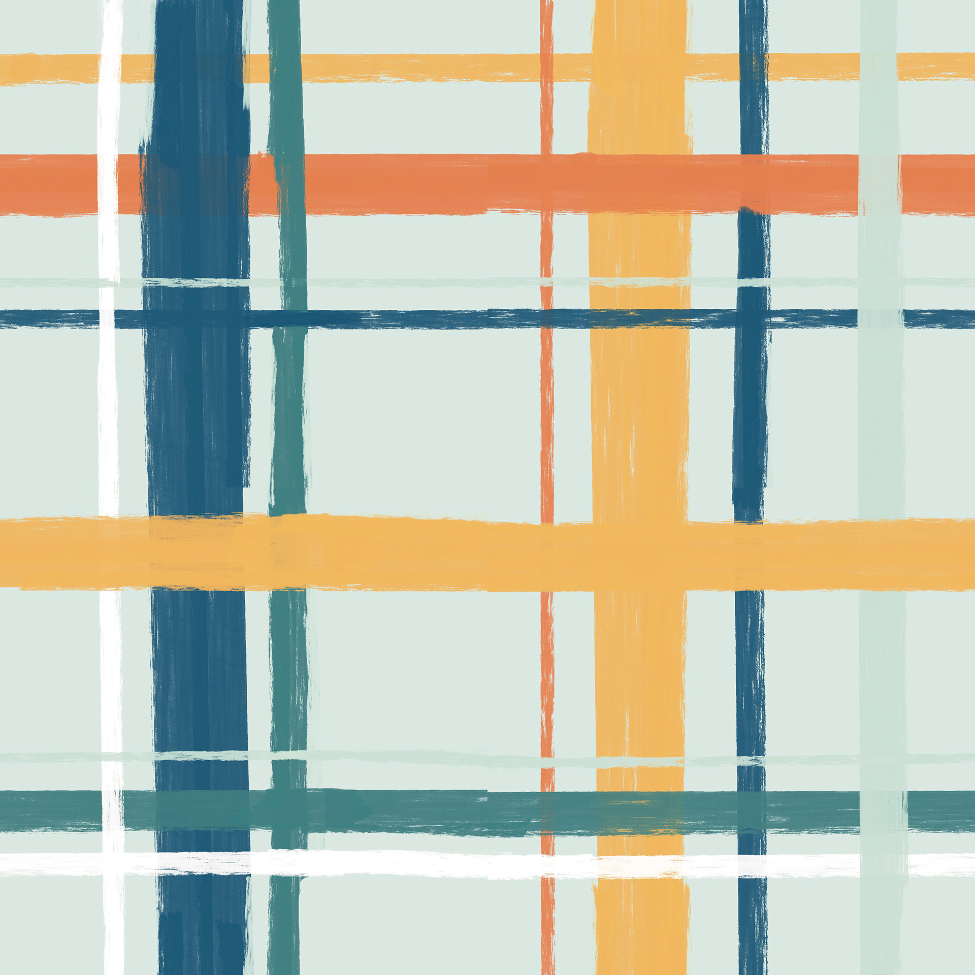 'Cowboy Plaid in blue' Simple Pattern 12x12"  Digital Illustration