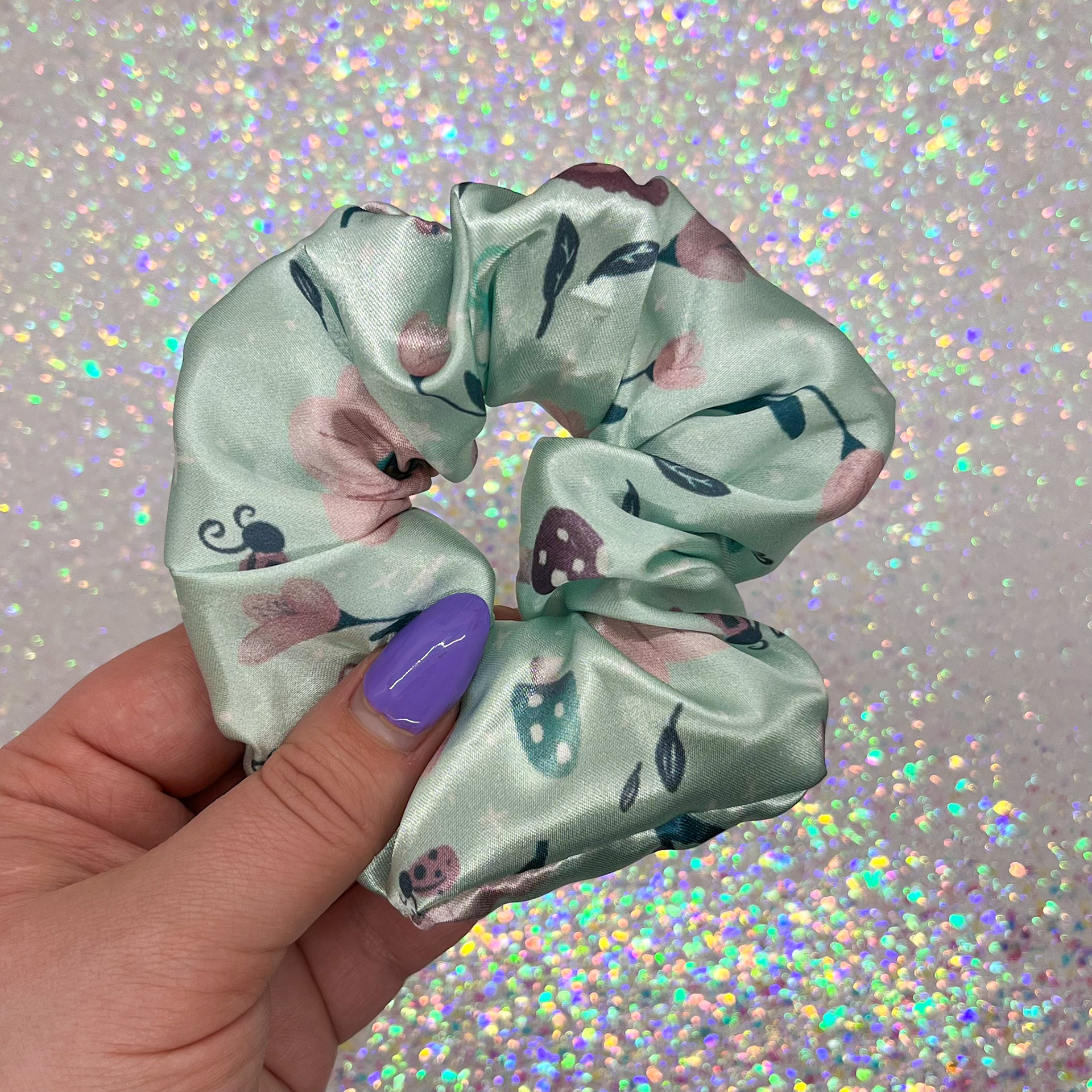 Flower Fairy Satin Hair Scunchie