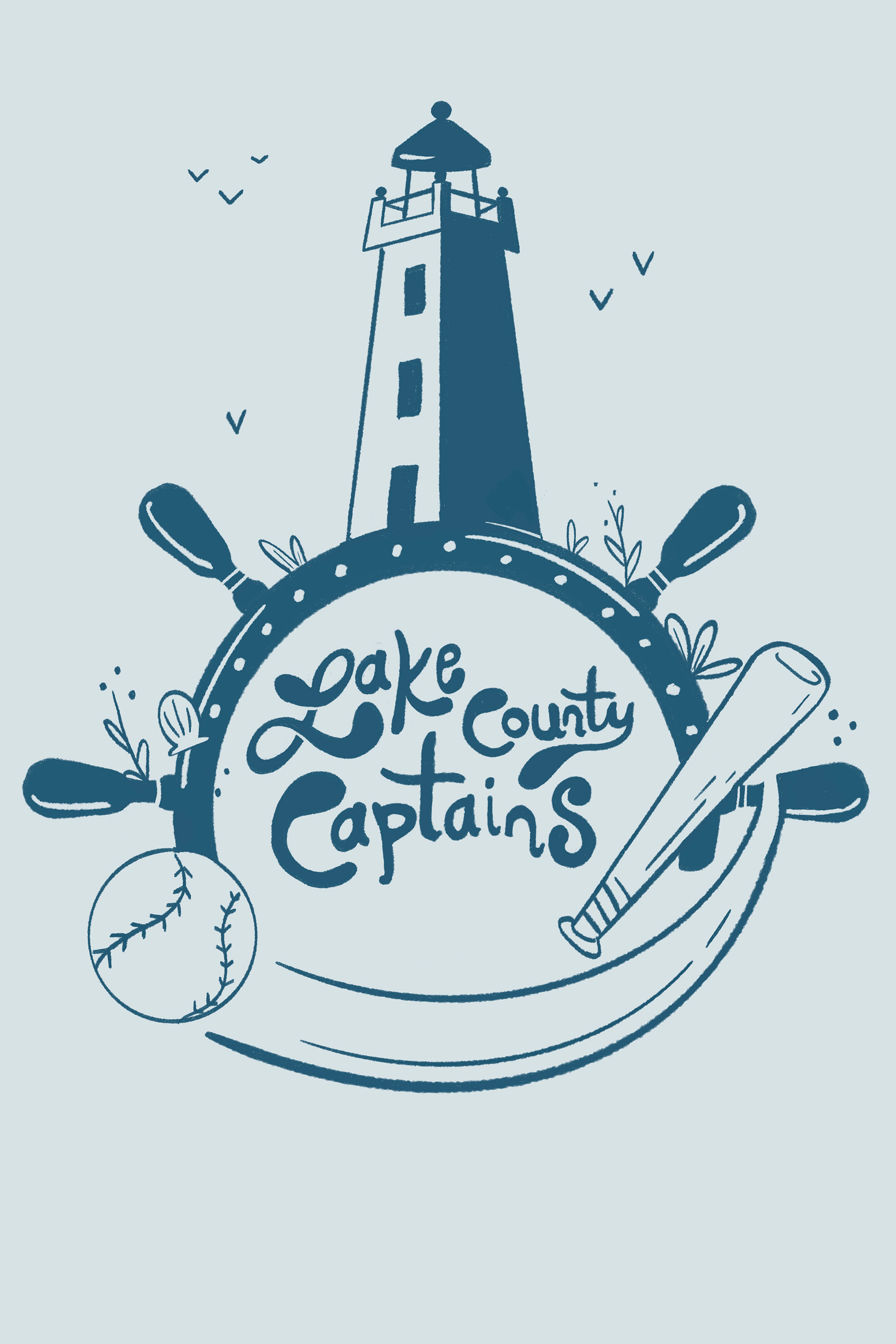Lake County Captain Art Series 2024 Koozie Design 12 x 18" Digital Illustration
