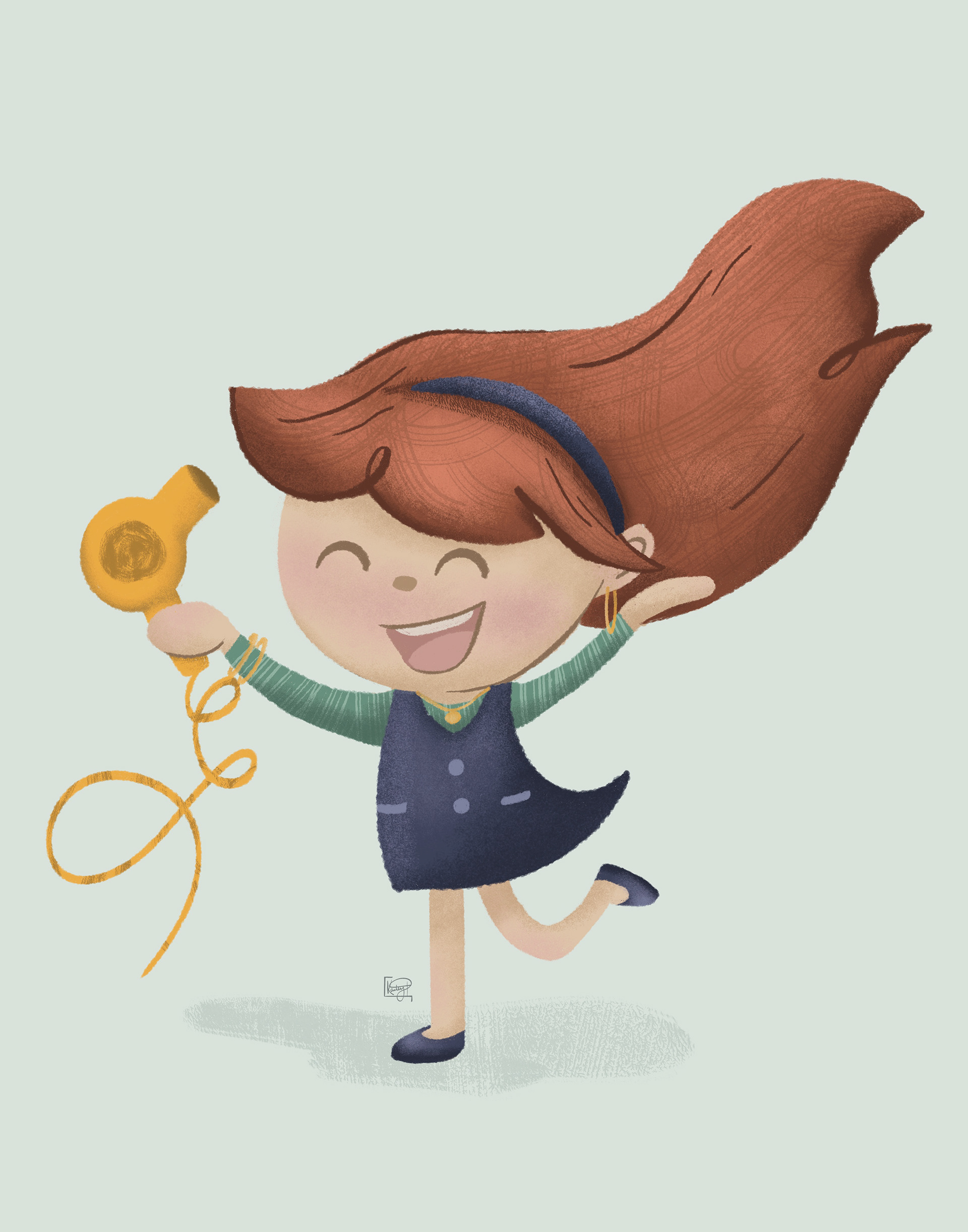 Good Hair Day ,11x14" ,Digital Illustration