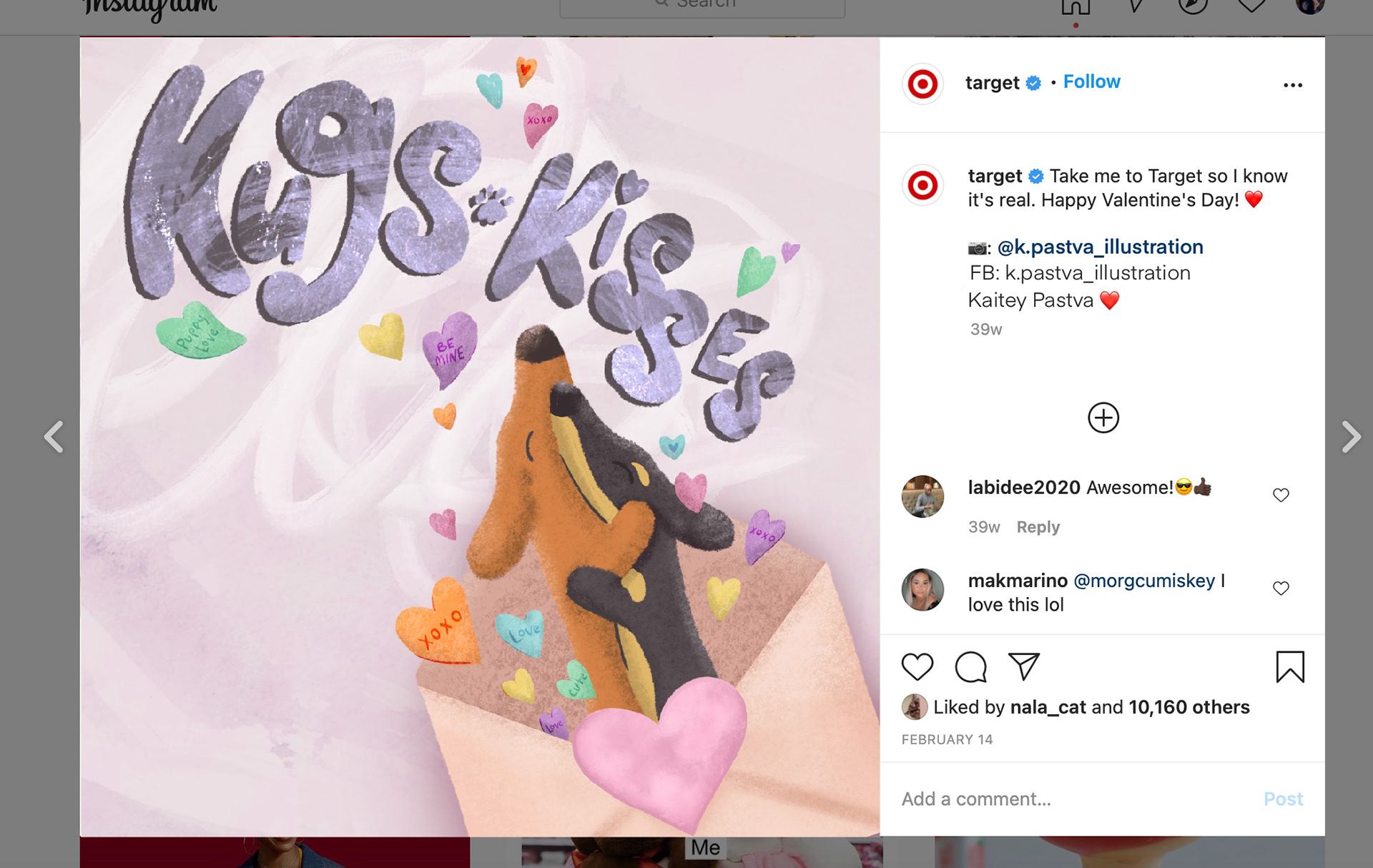 Hugs and Kisses Instagram Add Digital Illustration with Hand Lettering