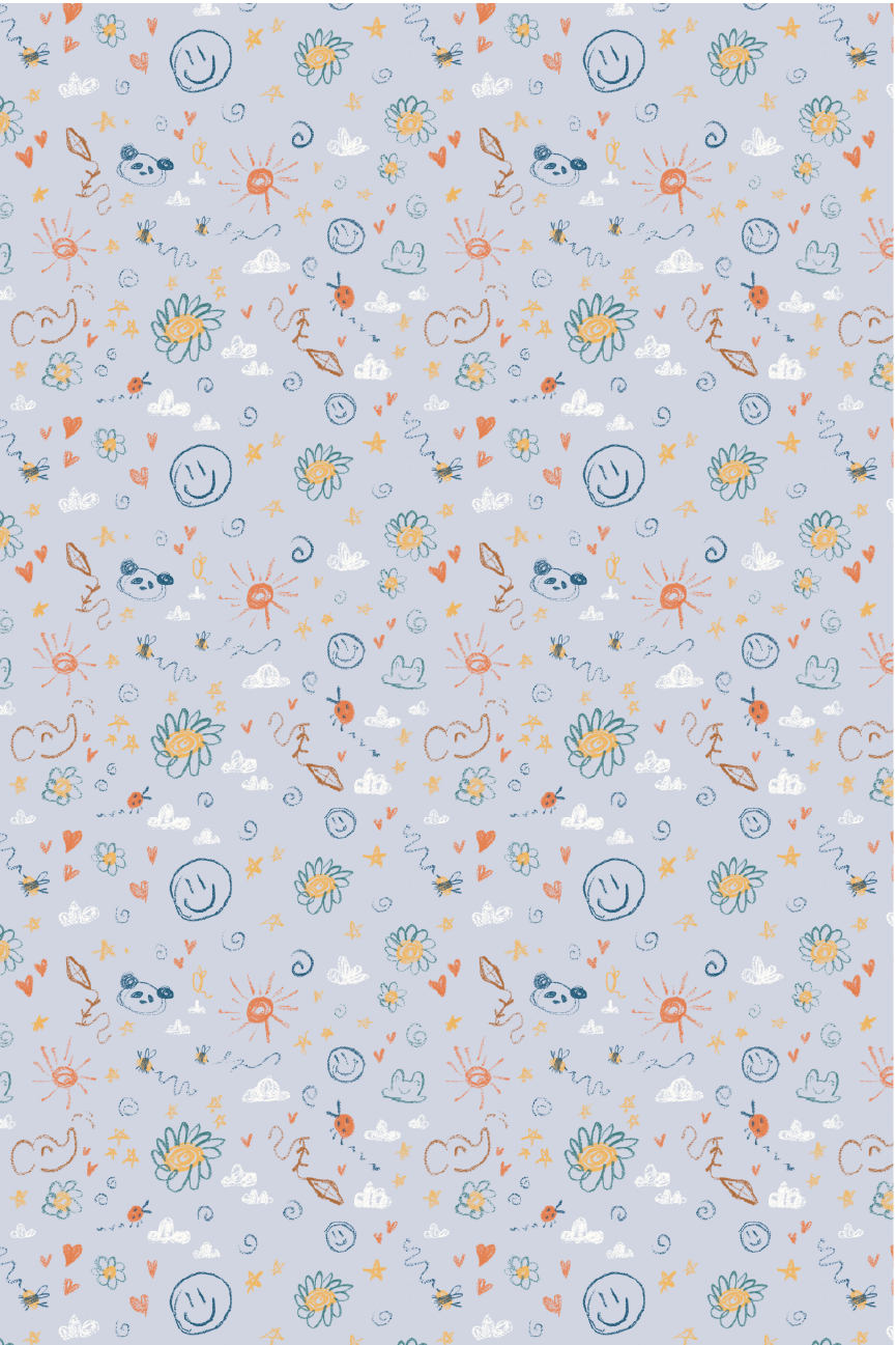 'Doodles' Accent Pattern 12x18" Digital Illustration