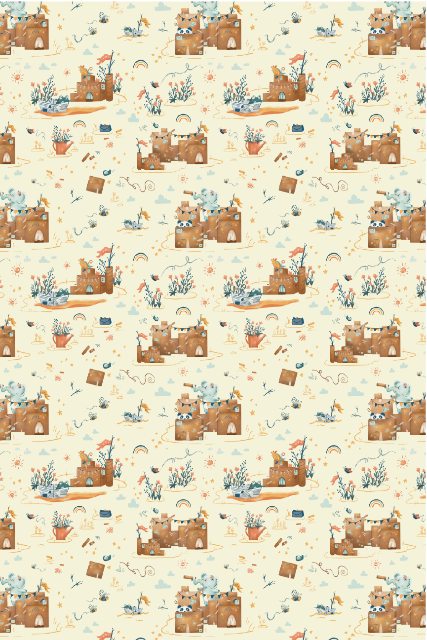 'Forts' Focal Pattern 12x18" Digital Illustration