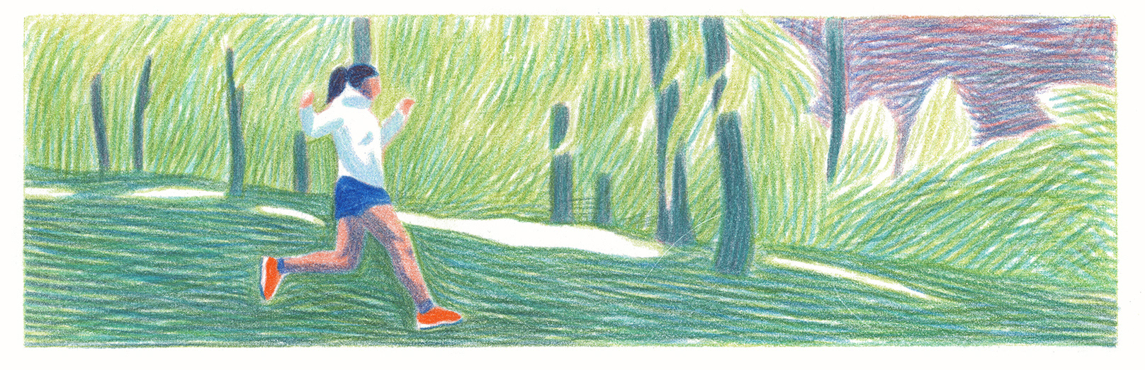 caroline péron peron sport course crayon de couleur