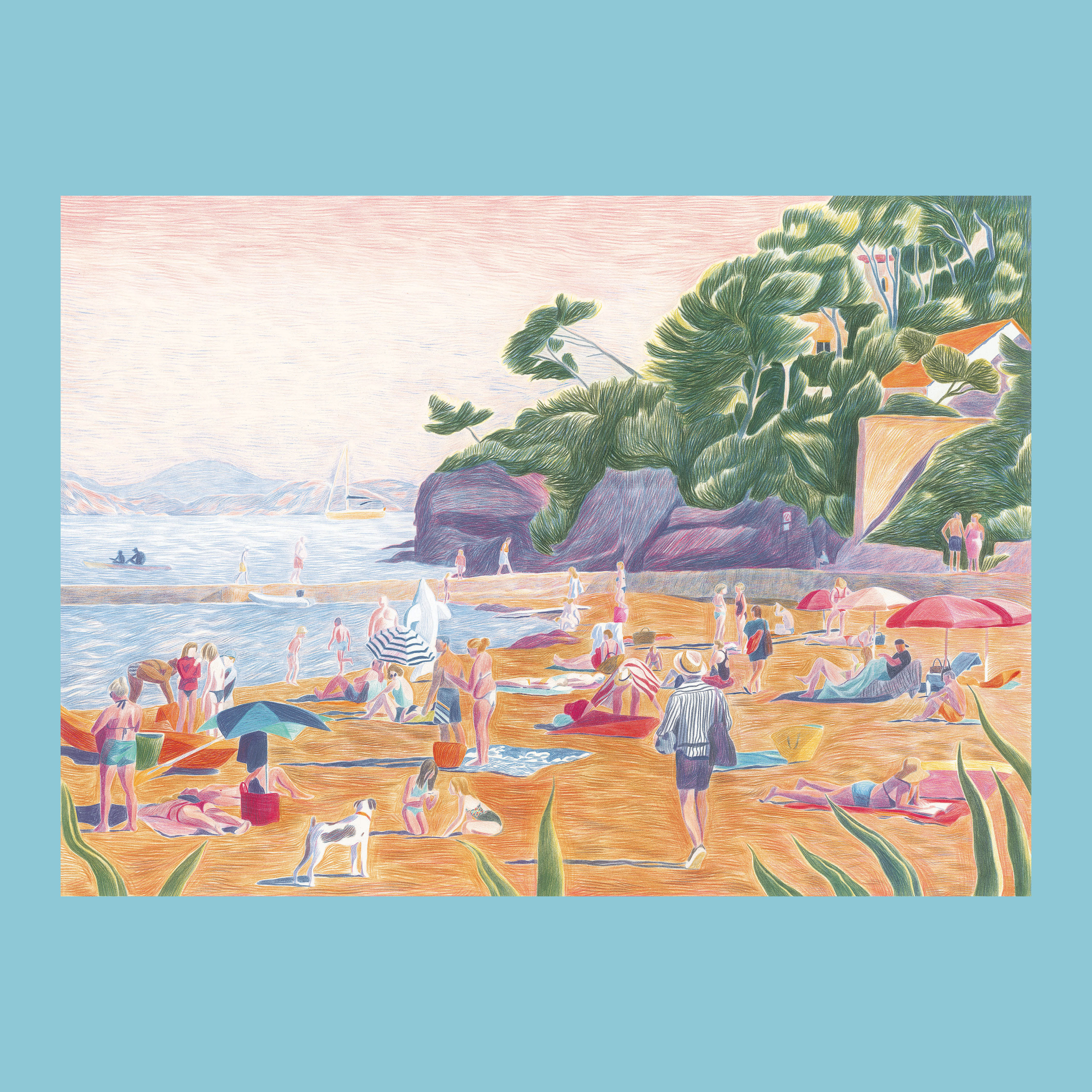 caroline peron dessin puzzle sulo plage