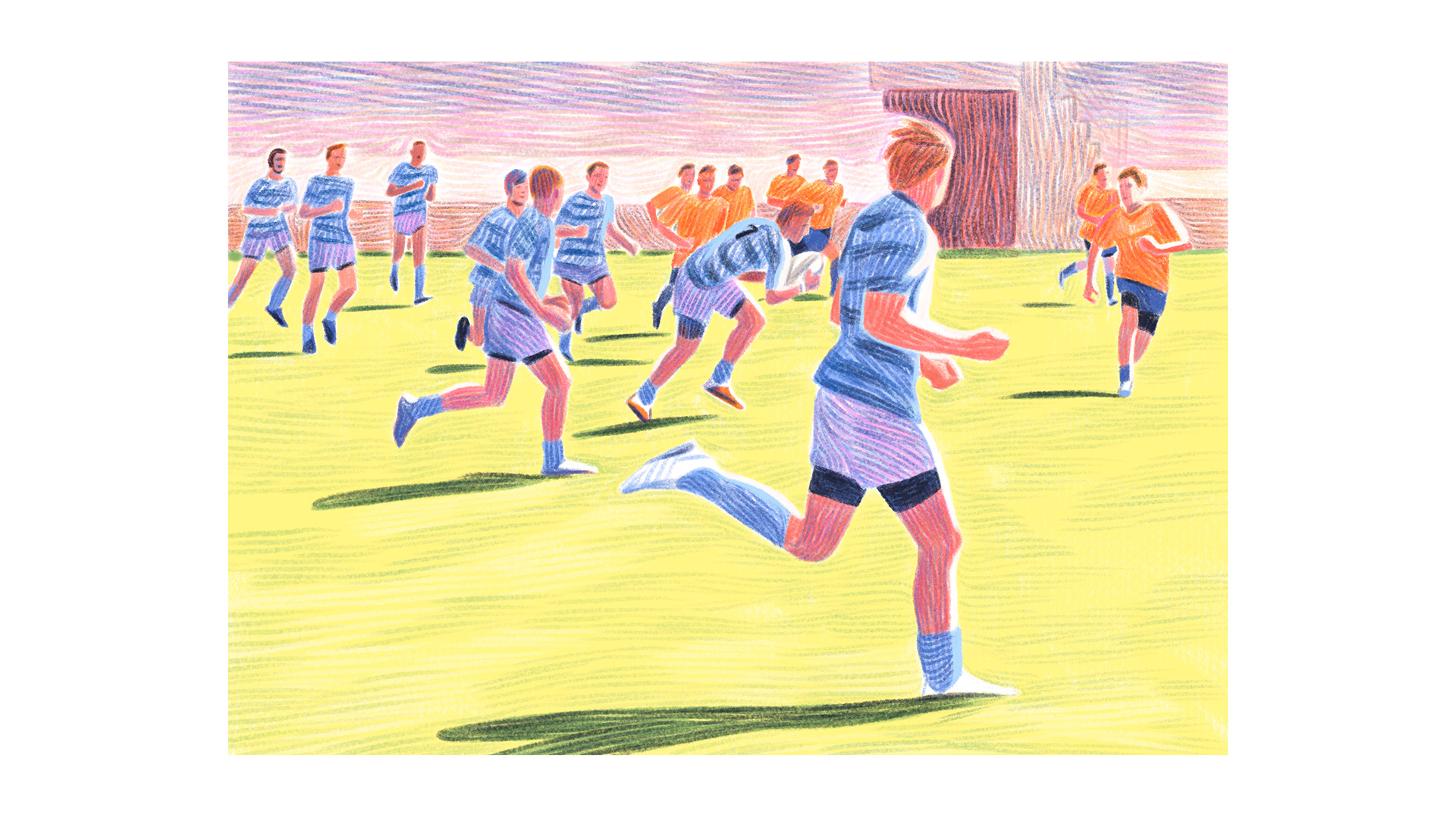 dessin rugby les echos caroline peron crayon de couleur