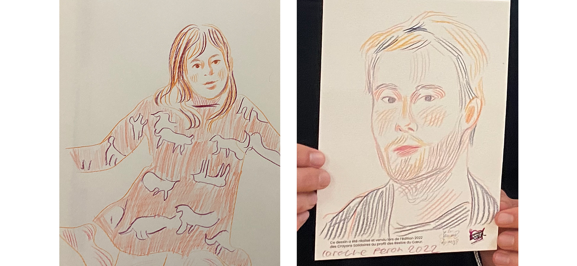 caroline peron portrait crayon de couleur