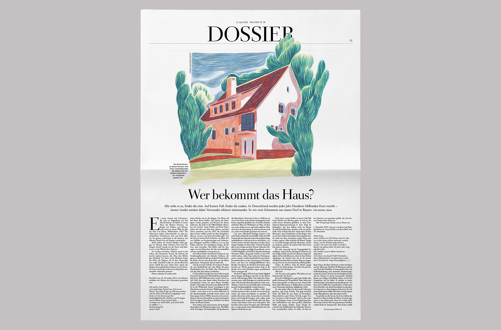 Die zeit magazine caroline peron dessin crayon de couleur