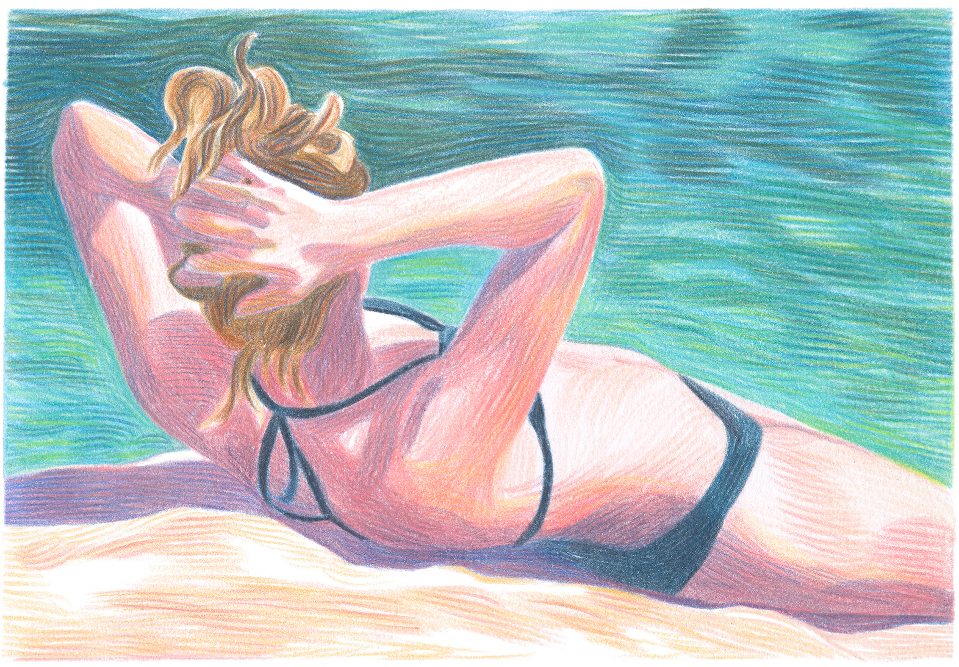 caroline peron péron été dessin crayon de couleur