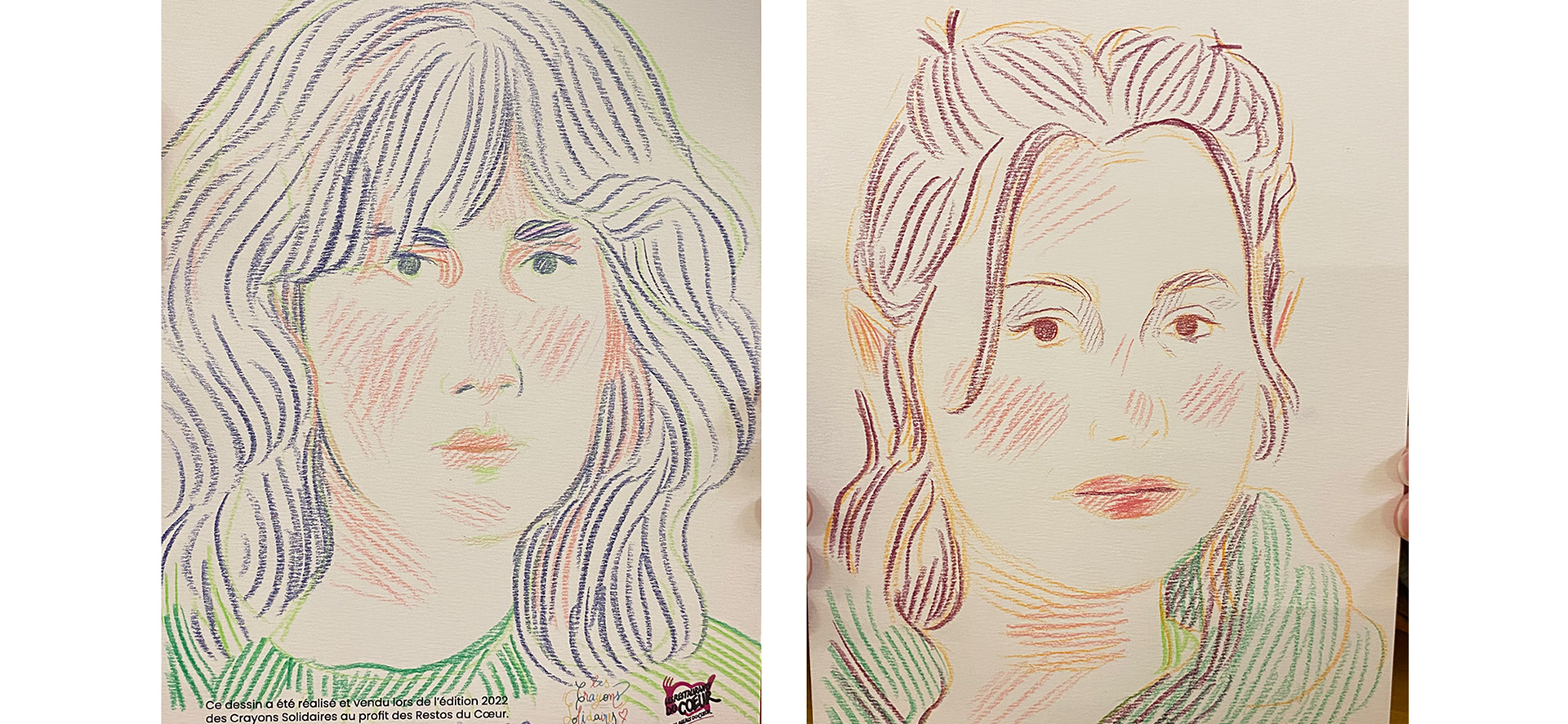 caroline peron portrait crayon de couleur