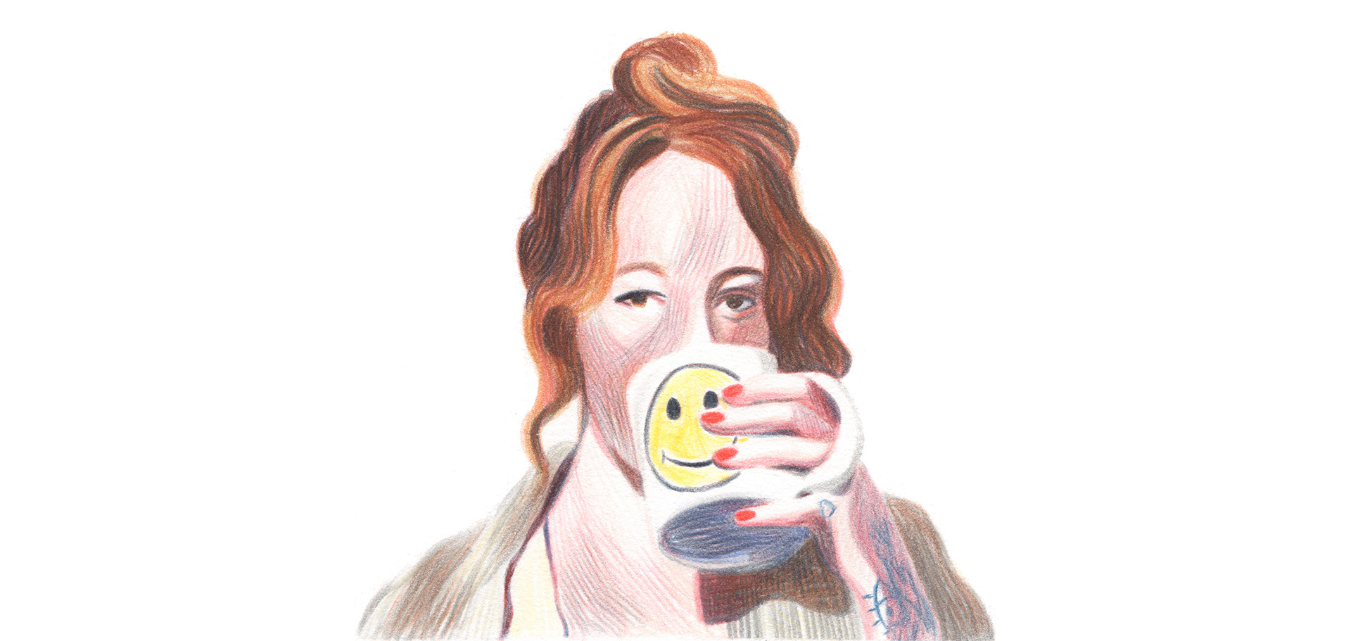 caroline peron portrait crayon de couleur