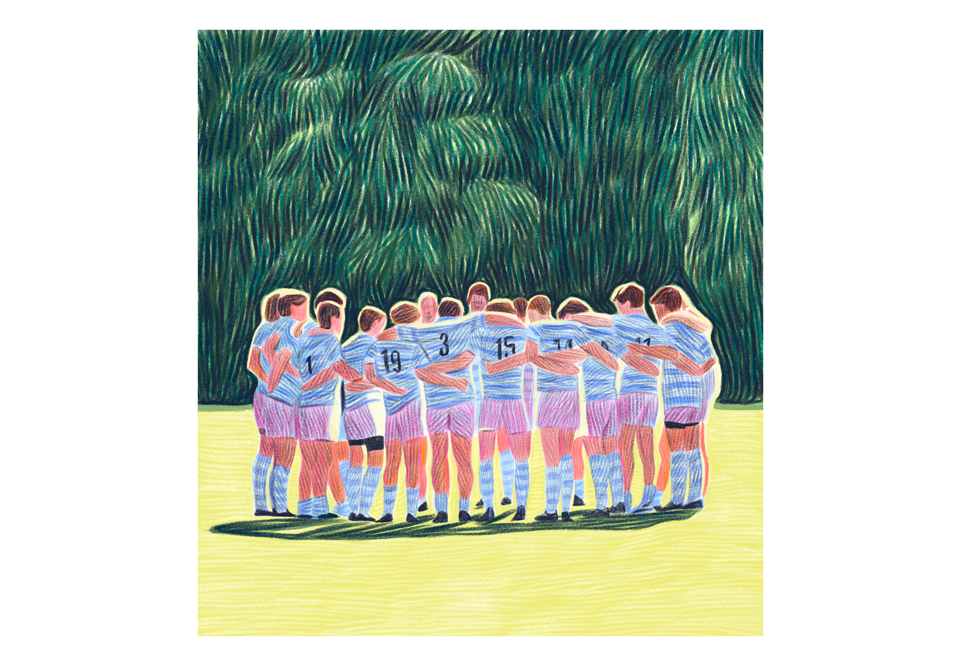 dessin rugby les echos caroline peron crayon de couleur