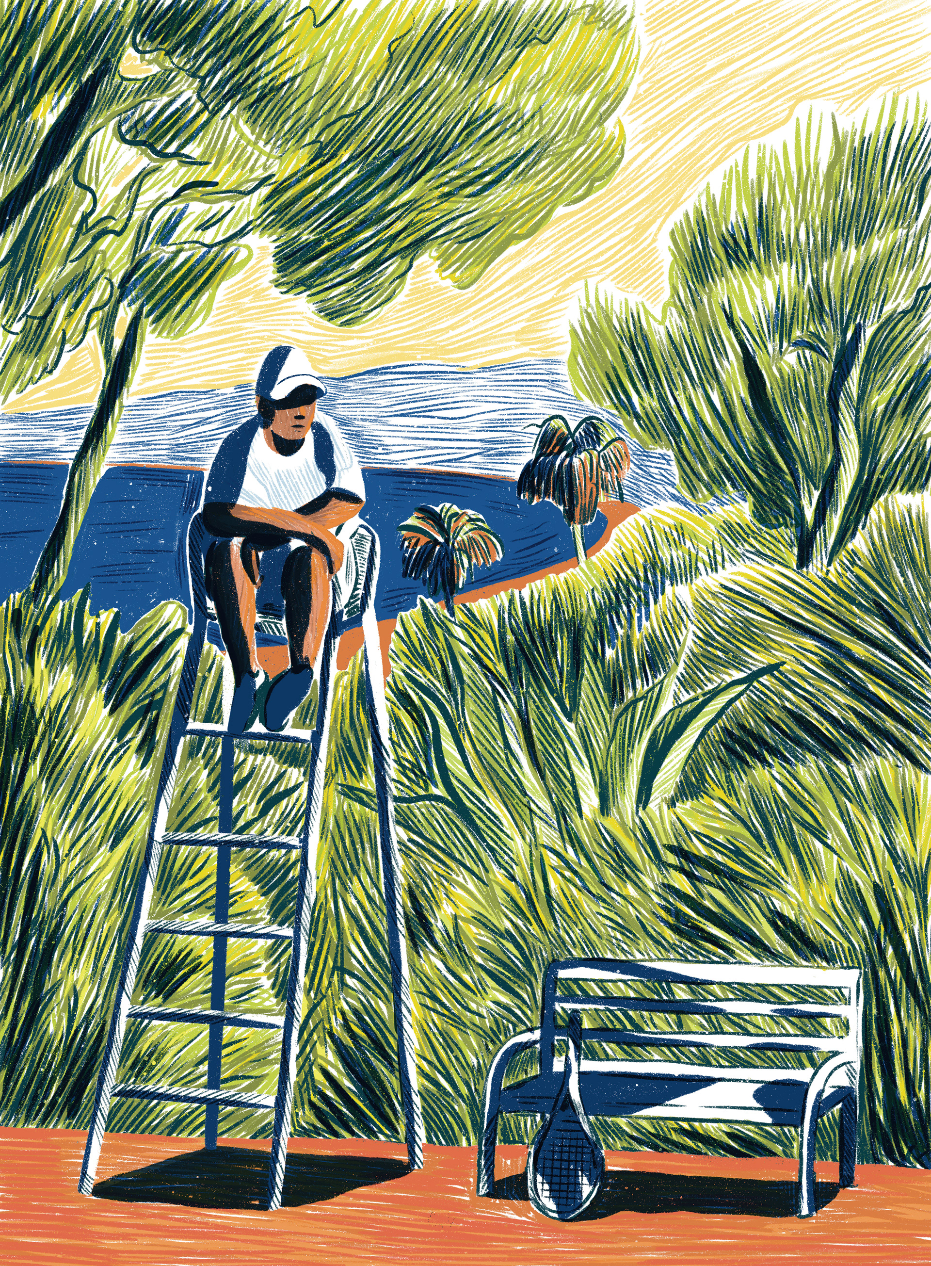 dessin caroline peron tennis magazine suzanne