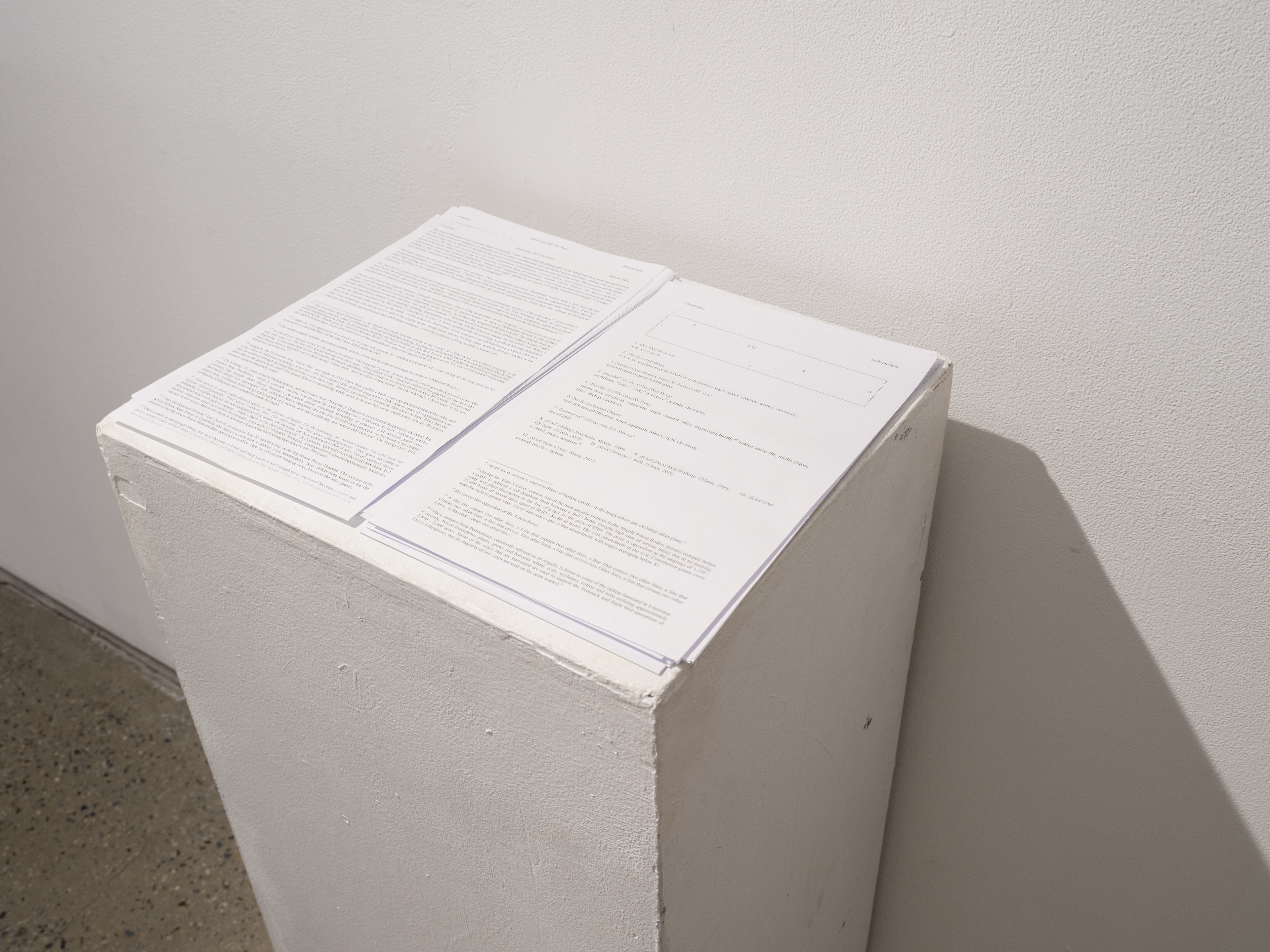 exhibition text and checklist