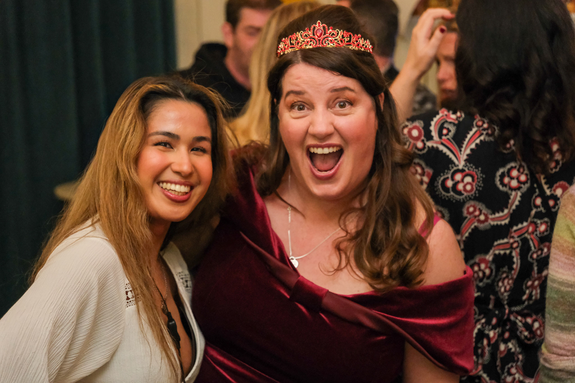 Private client: two party-goers posing