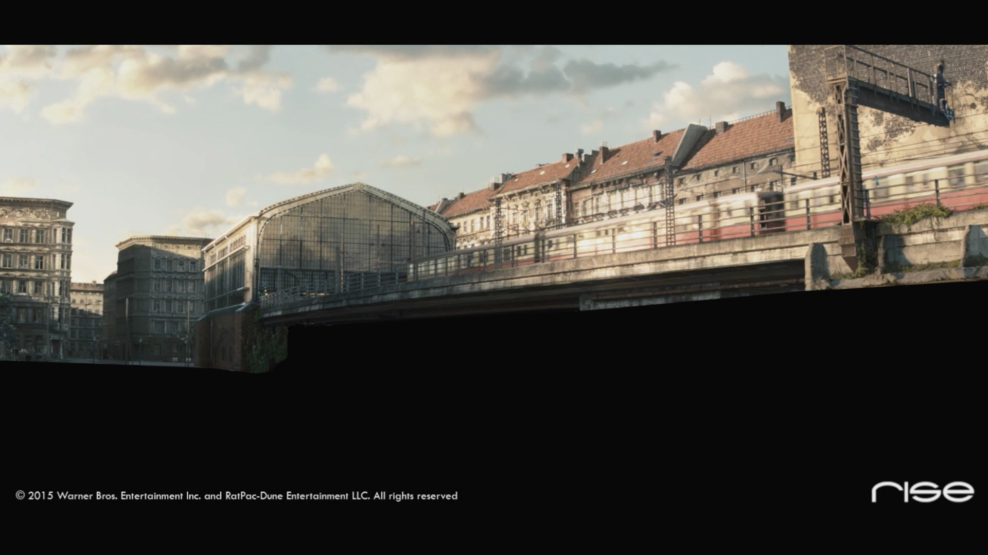matte painting with CG train
