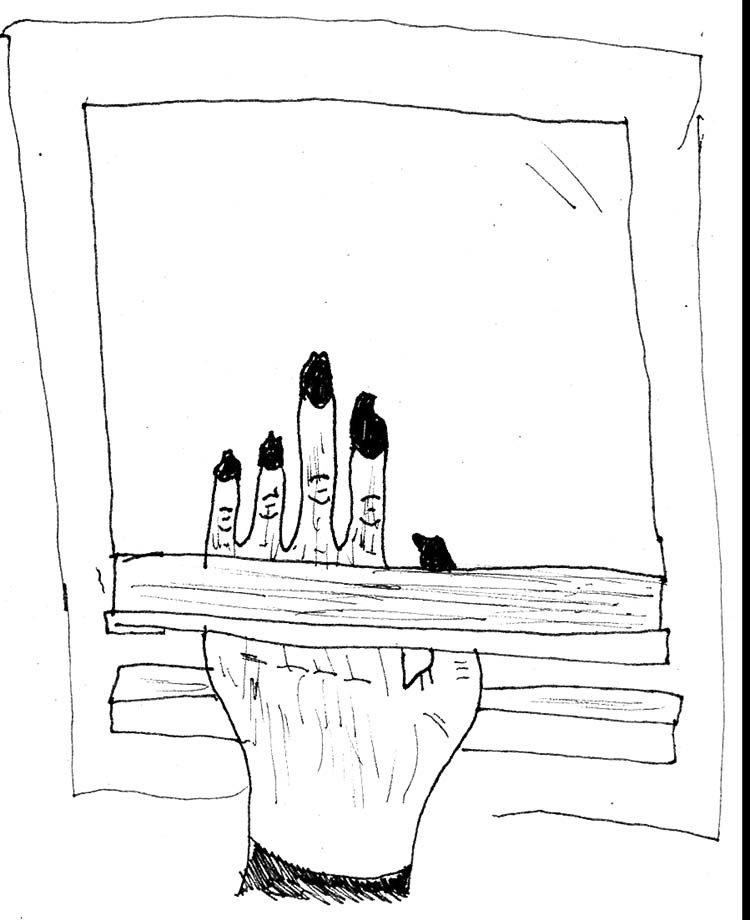 "For a second it appeared that her fingers had come clean off, chipped acrylics staring back at her from the other side"