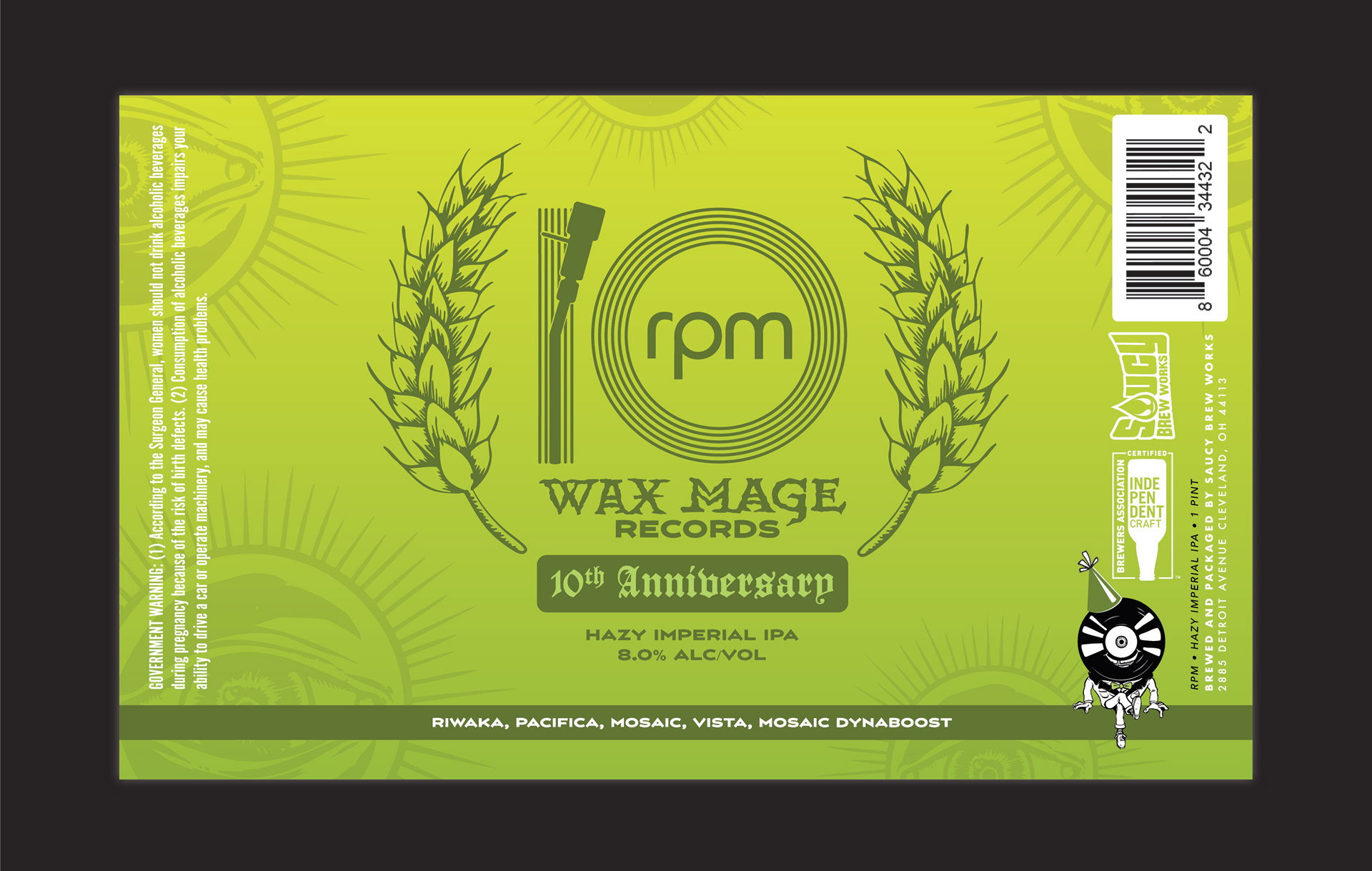 RPM Beer Label