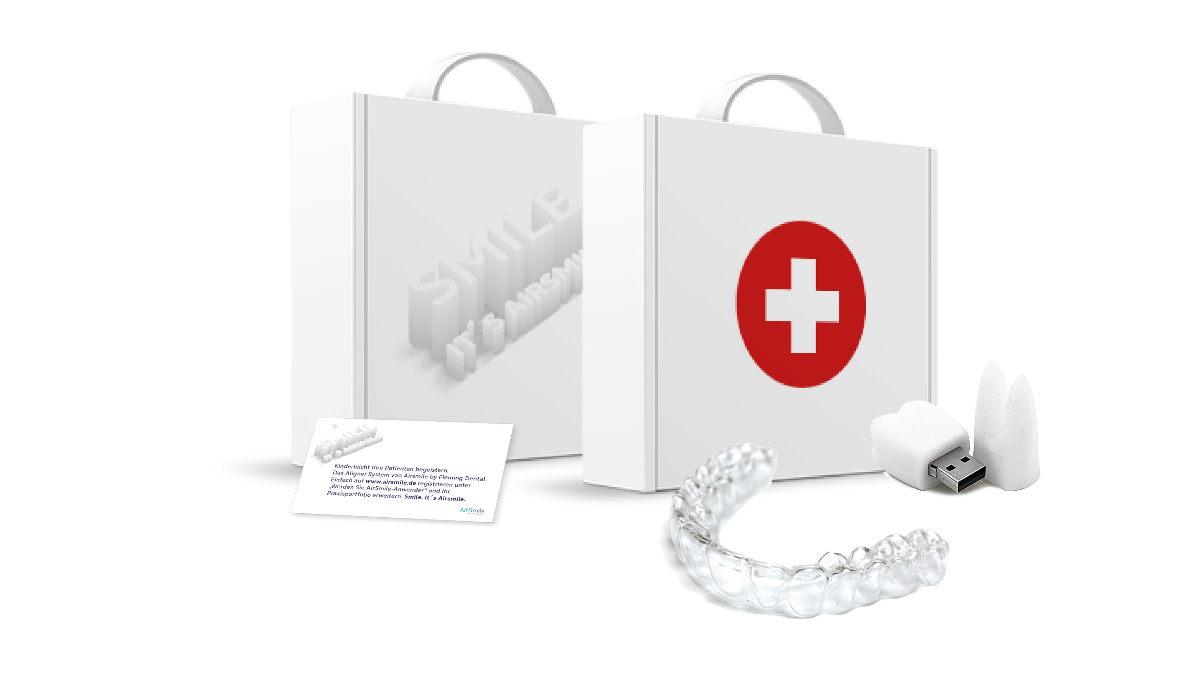 Mailing Idee "Arzt Koffer" mit Zahnschiene und USB Stick