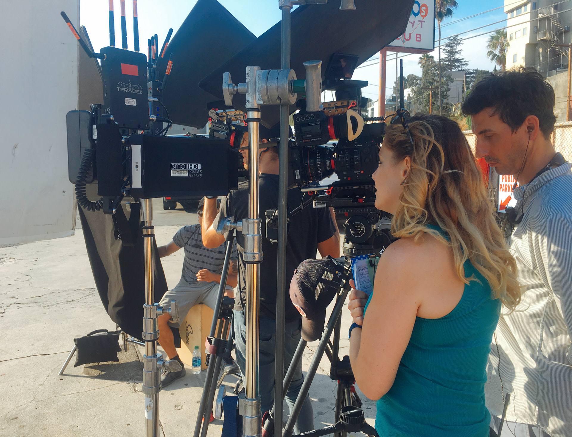 Directing on set of Hyundai Sonata commercial.