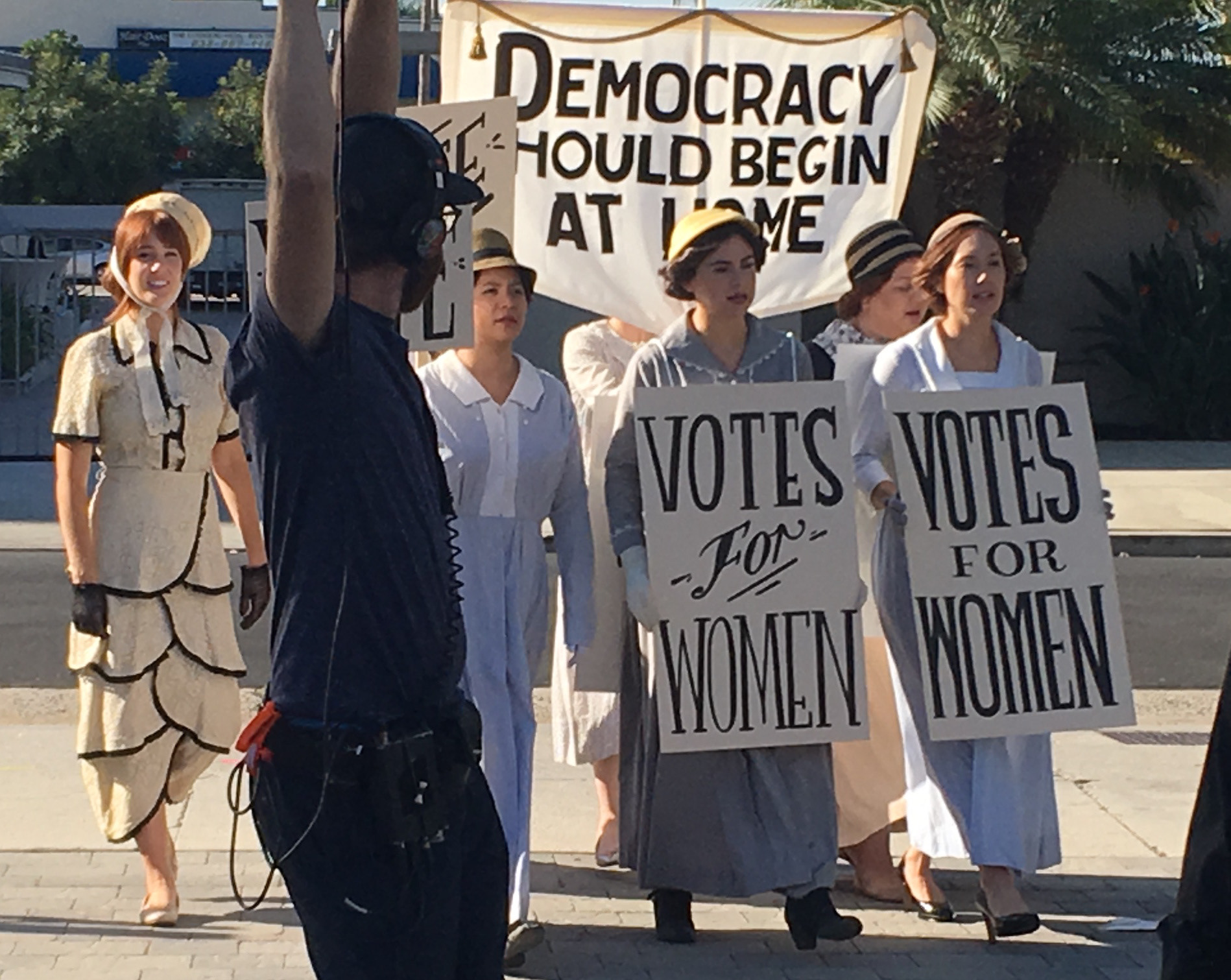 BTS filming original women's vote march. Amazing costumer and cast!