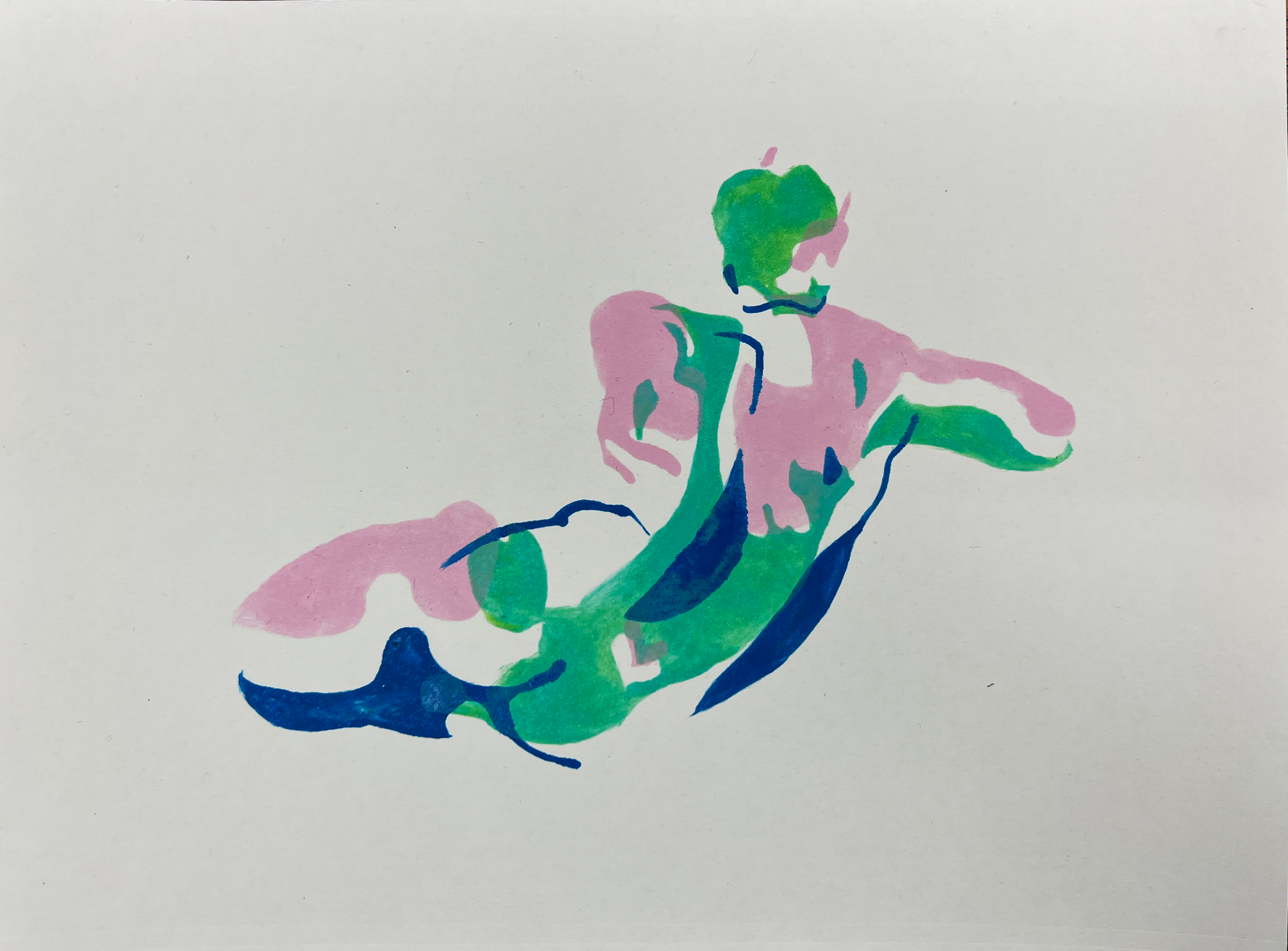 Hand-painted on slide, three layers
