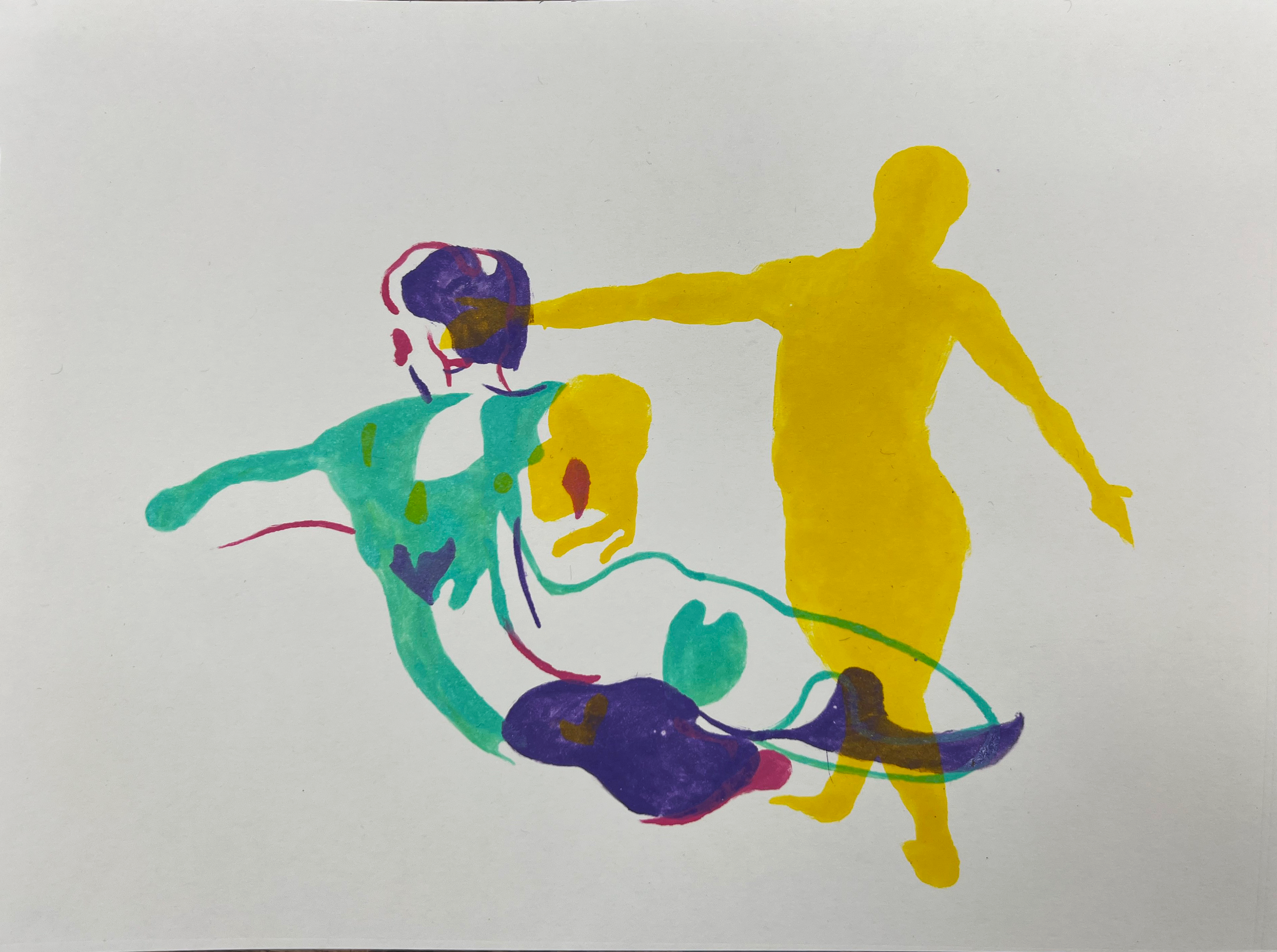 Hand-painted on slide, four layers