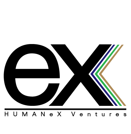 Heavy emphasis on 'ex' while integrating colors and full company name