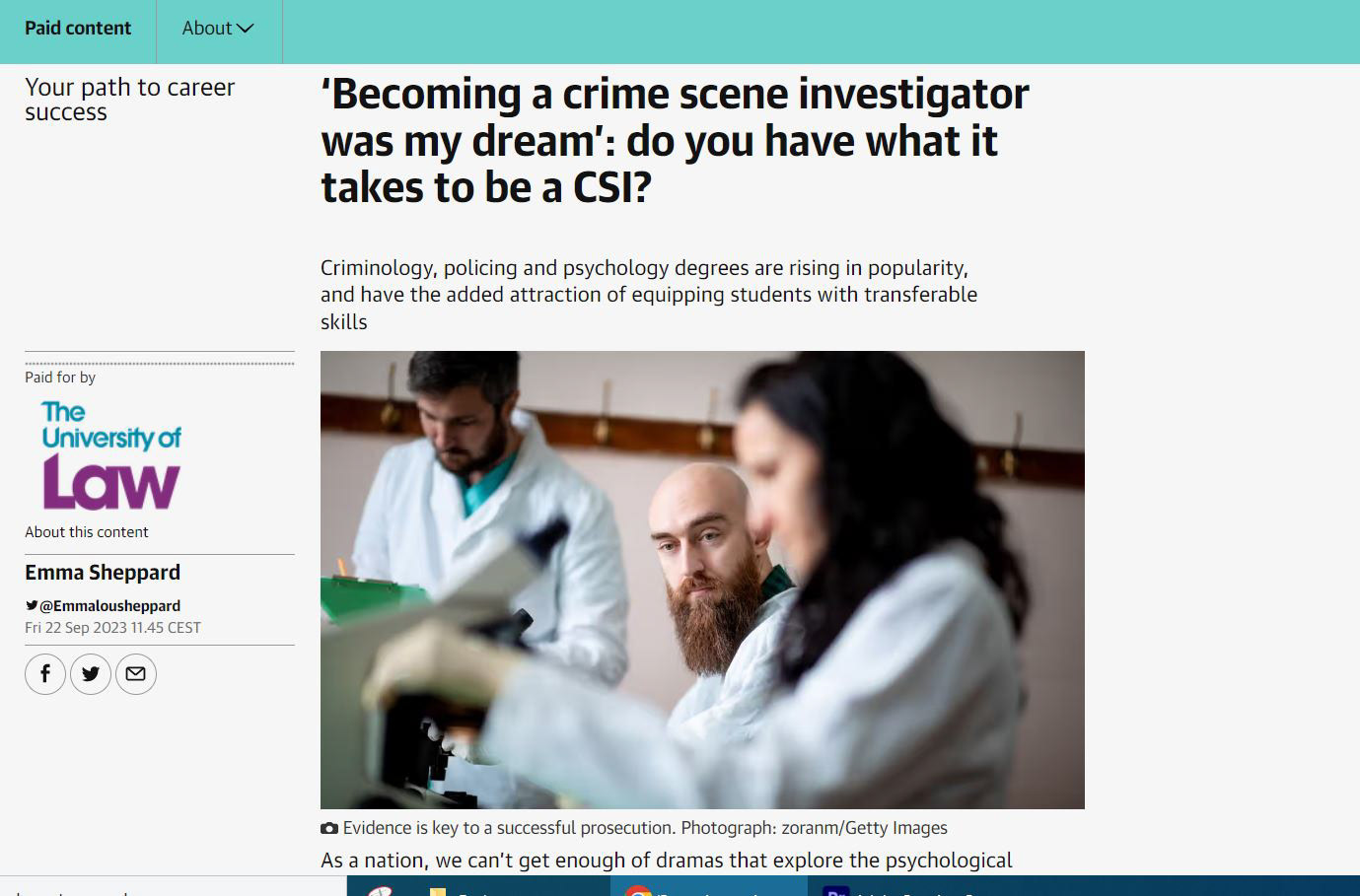 Criminologist, Forensics, CSI