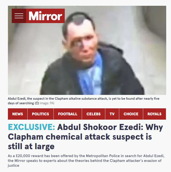 Clapham chemical attacker