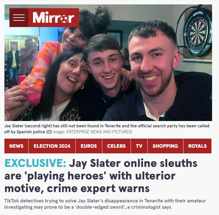 Jay Slater - missing in Tenerife, Victim or Villain? 