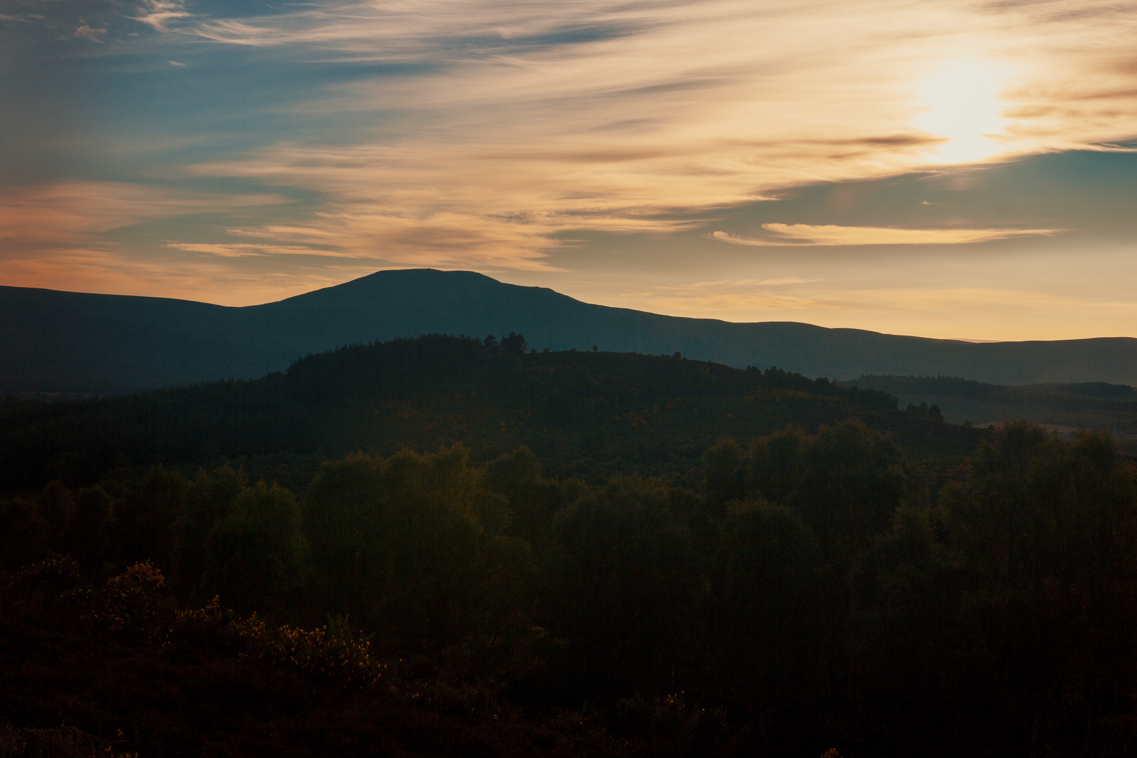 Mountain sunset view
