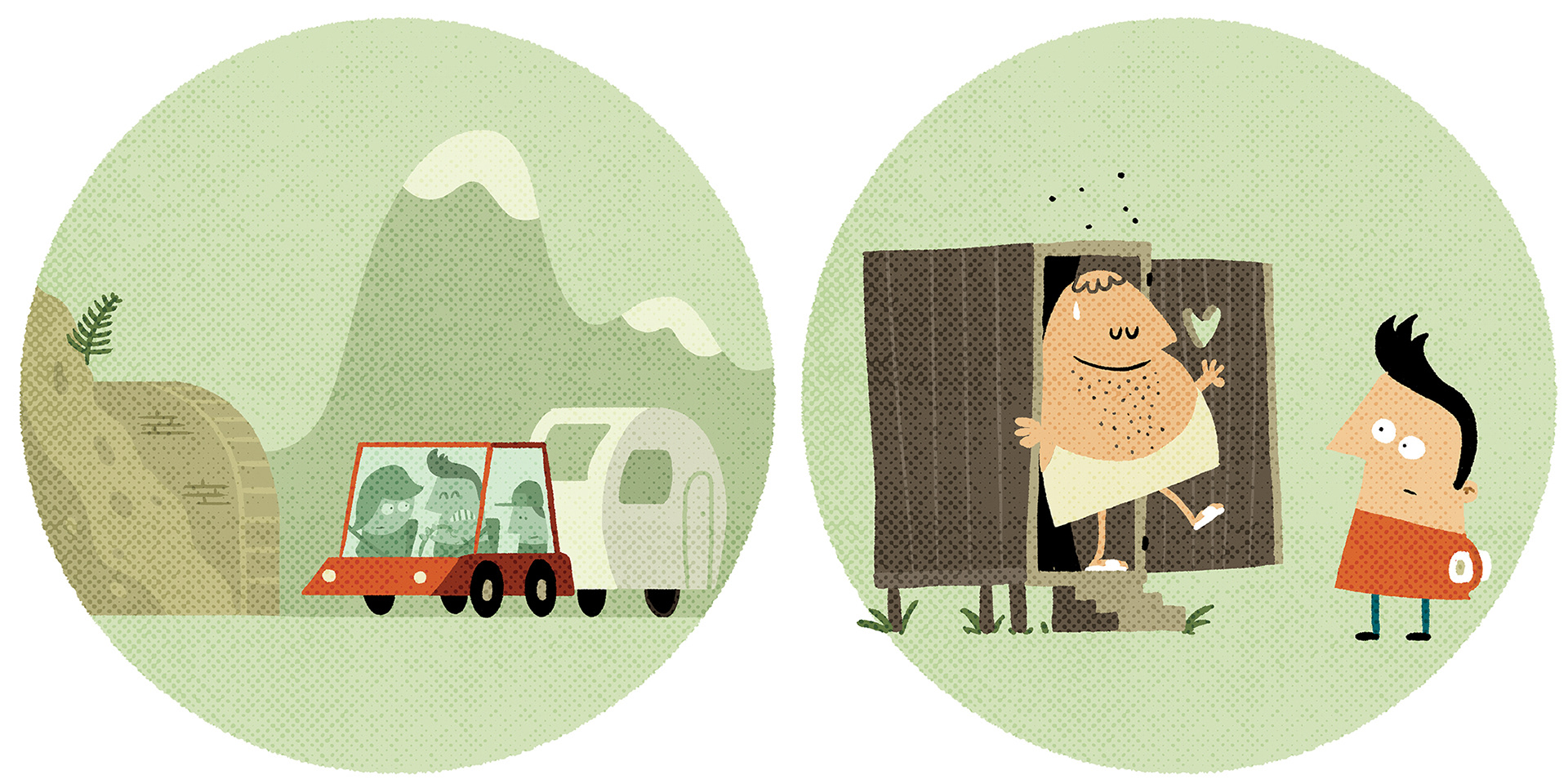 illustraties bij een artikel over vakantievrezen - door Nozzman
