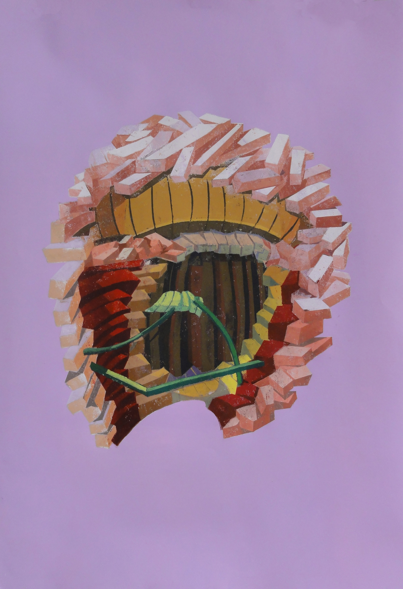 Mas-cara III, 2016 - Pappschnitt / Colografía / Cardboard cut - 100x70 cm