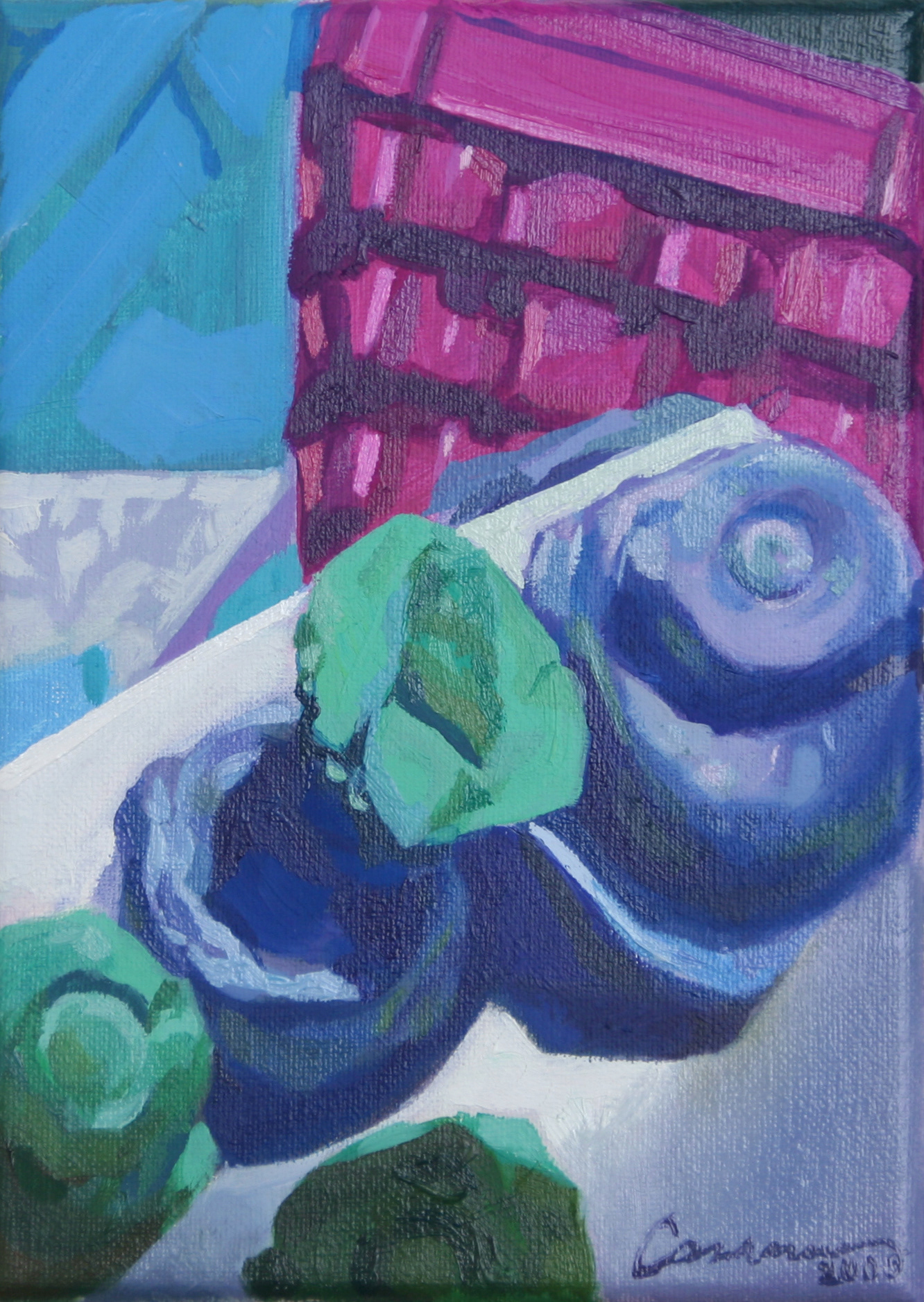 Szene I , 2009 - Öl auf Leinwand / Óleo sobre lienzo / Oil on canvas- 13x18 cm