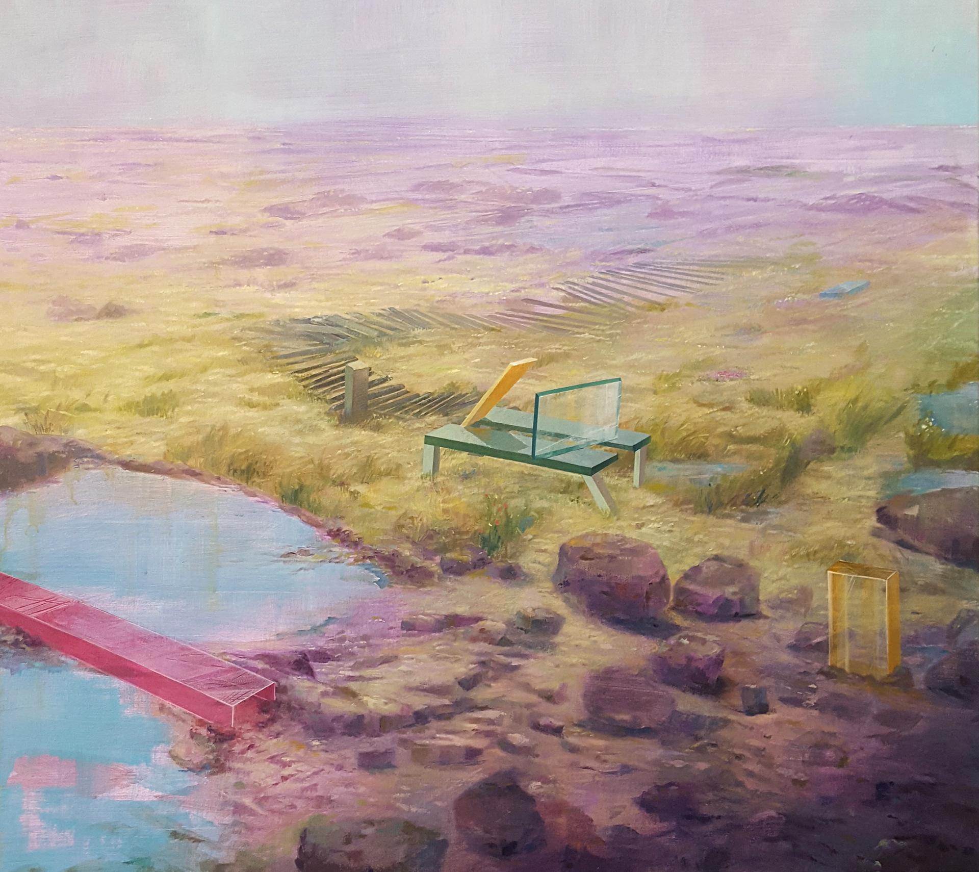 Brise ohne Hindernis, 2018, Acryl auf Leinwand 90 x 100 cm