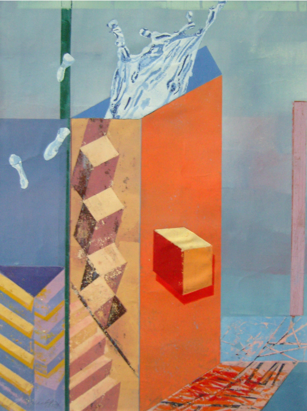 Das Sprudeln, 2009 - Pappschnitt / Colografía / Cardboard cut -  57x 43 cm