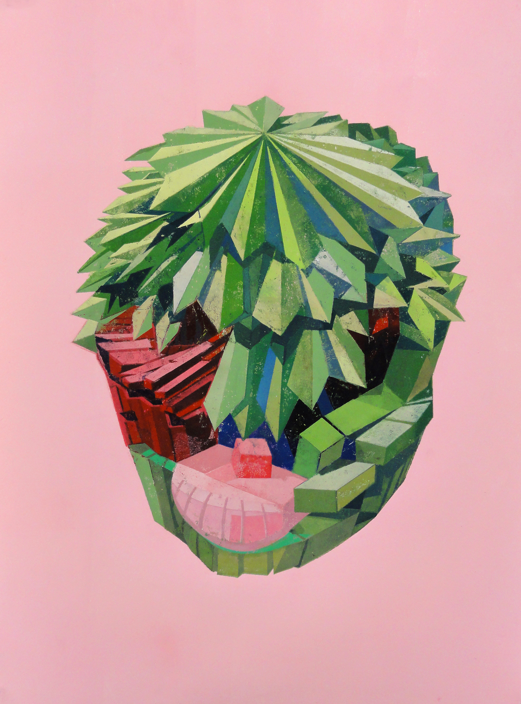 Beschwichtigen, 2016 - Pappschnitt / Colografía / Cardboard cut - 80x60 cm