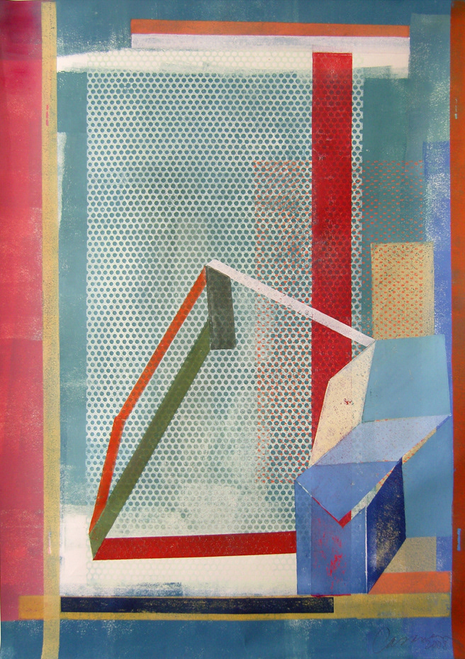 Gehege, 2008 - Pappschnitt / Colografía / Cardboard cut - 61 x 43 cm