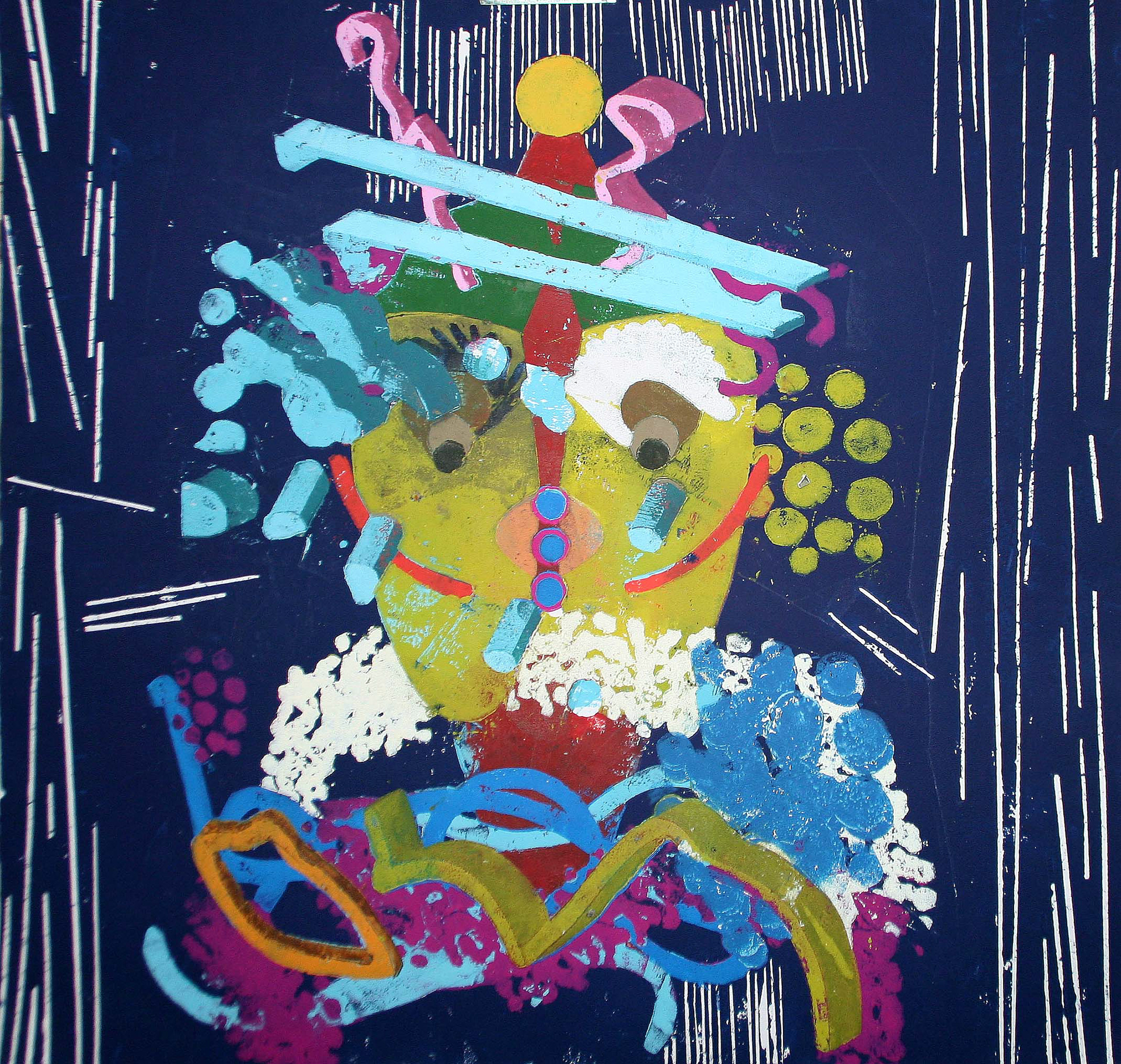 Transformador feliz, 2021 - Pappschnitt 40 x 40 cm
