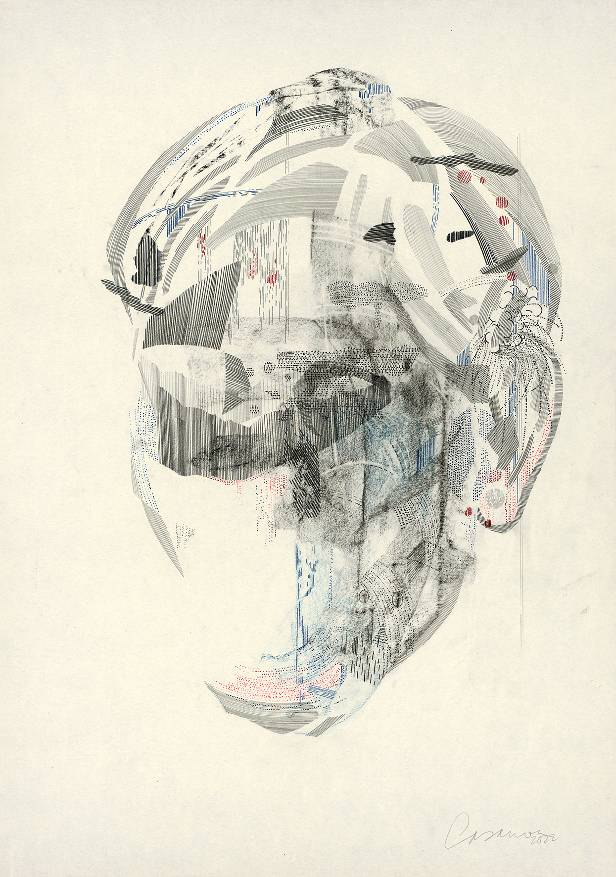 Visión parcial, 2022, Graphit auf Papier, 61 x 43 cm